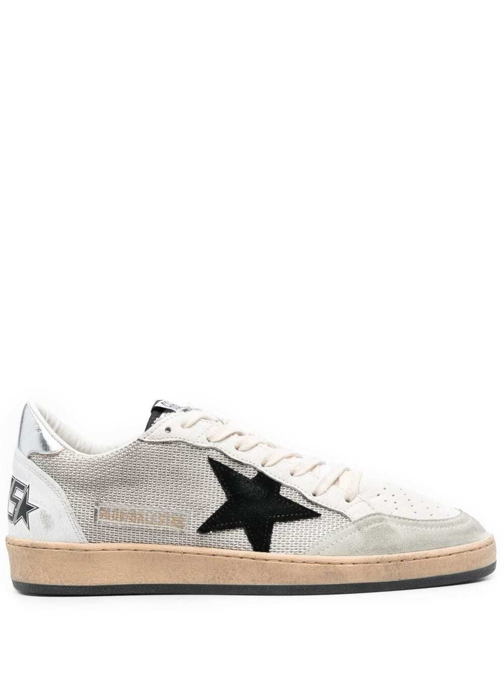 Golden Goose White Ball-star Low Top Sneakers In Polyester Man