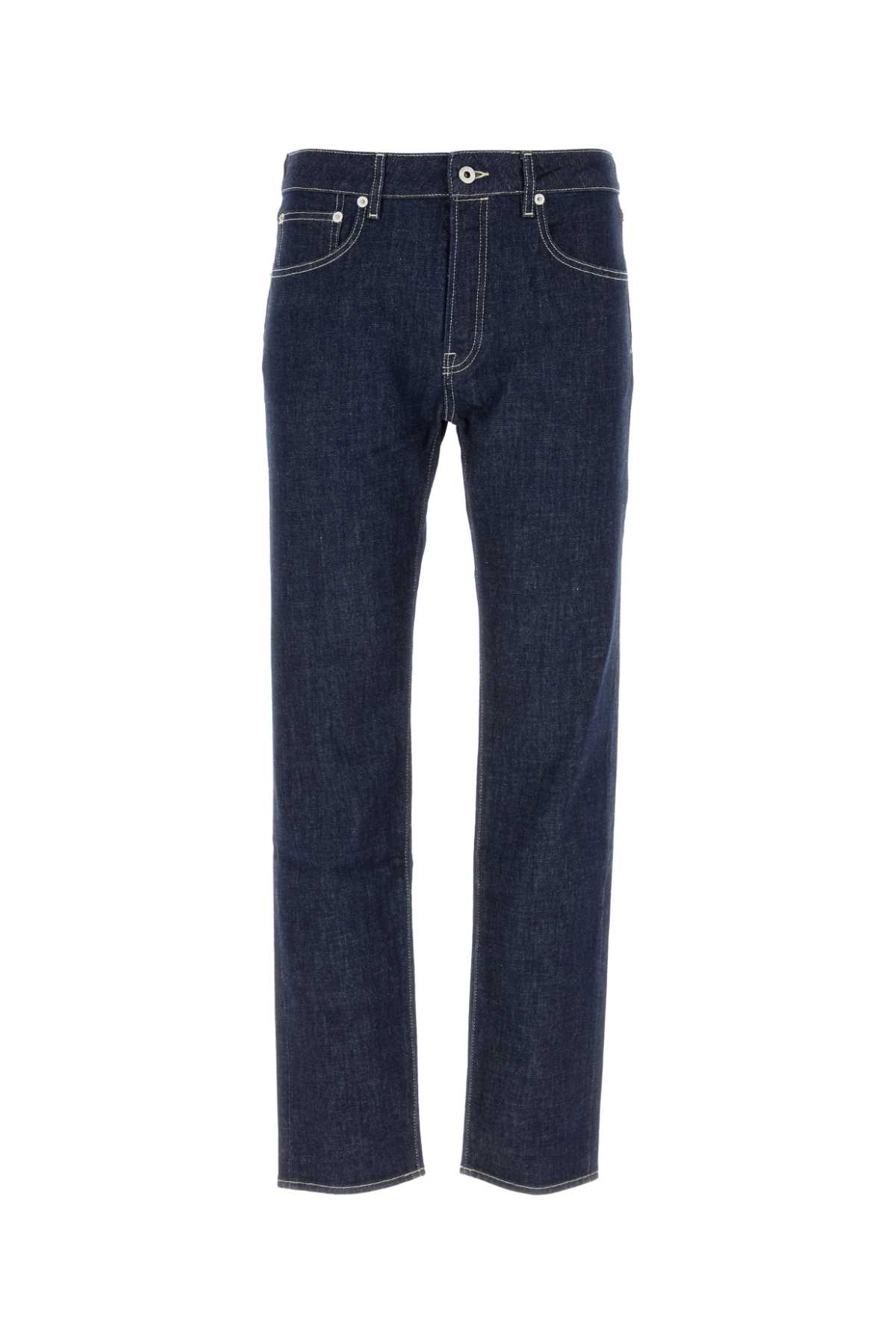 Shop Kenzo Midnight Blue Stretch Denim Bara Jeans In Rinsebluedenim