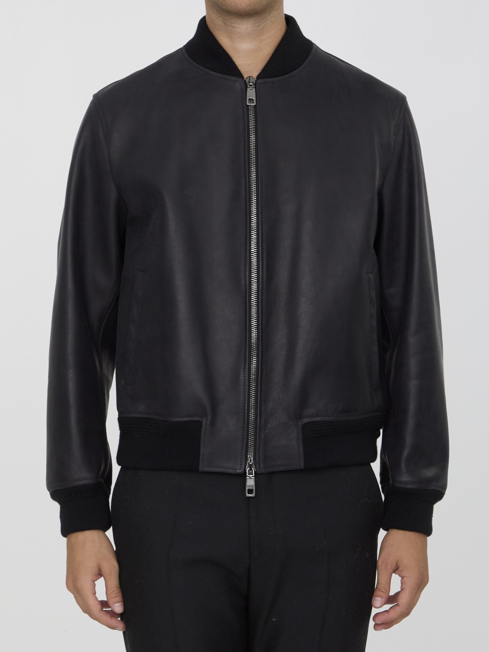 Shop Dolce & Gabbana Leather Jacket In Black