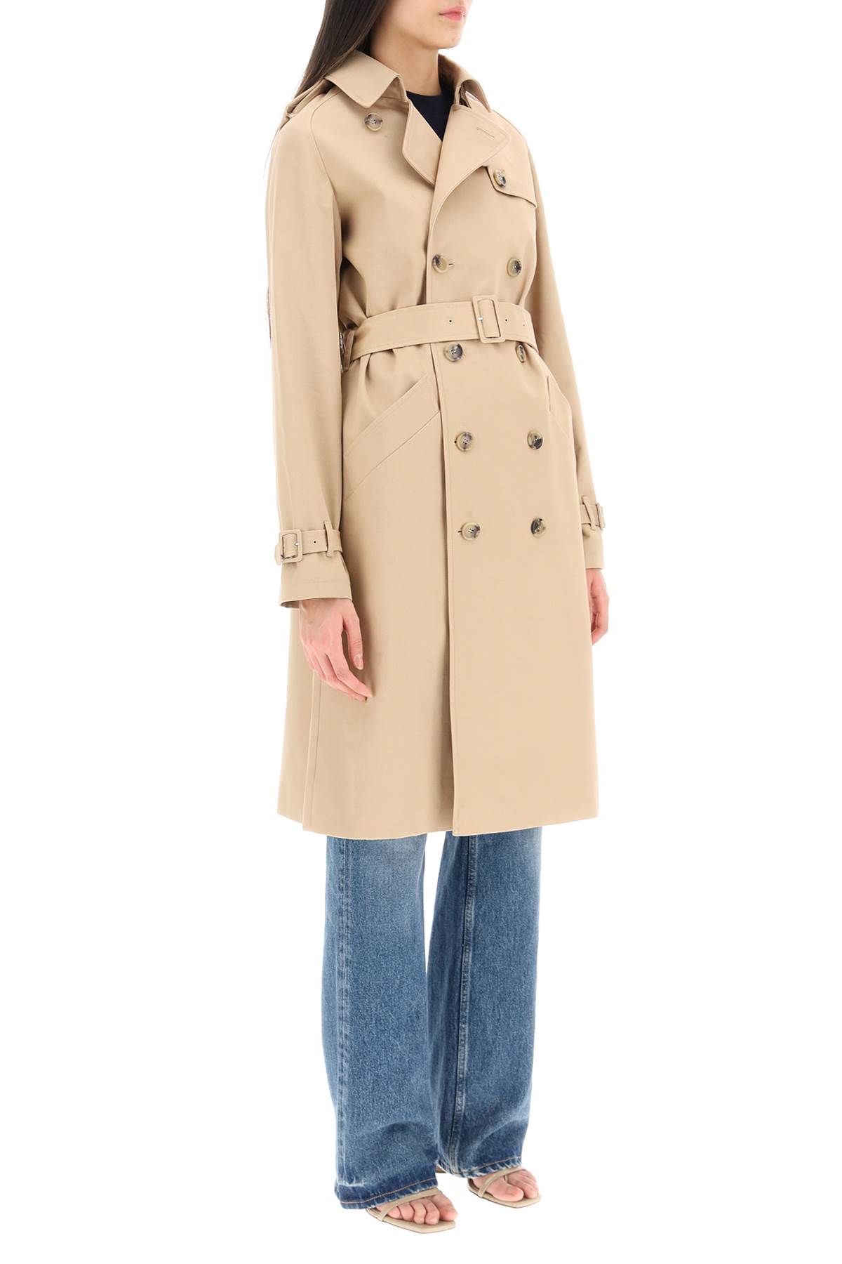 Apc A.p.c. Greta Double-breasted Trench Coat In Beige