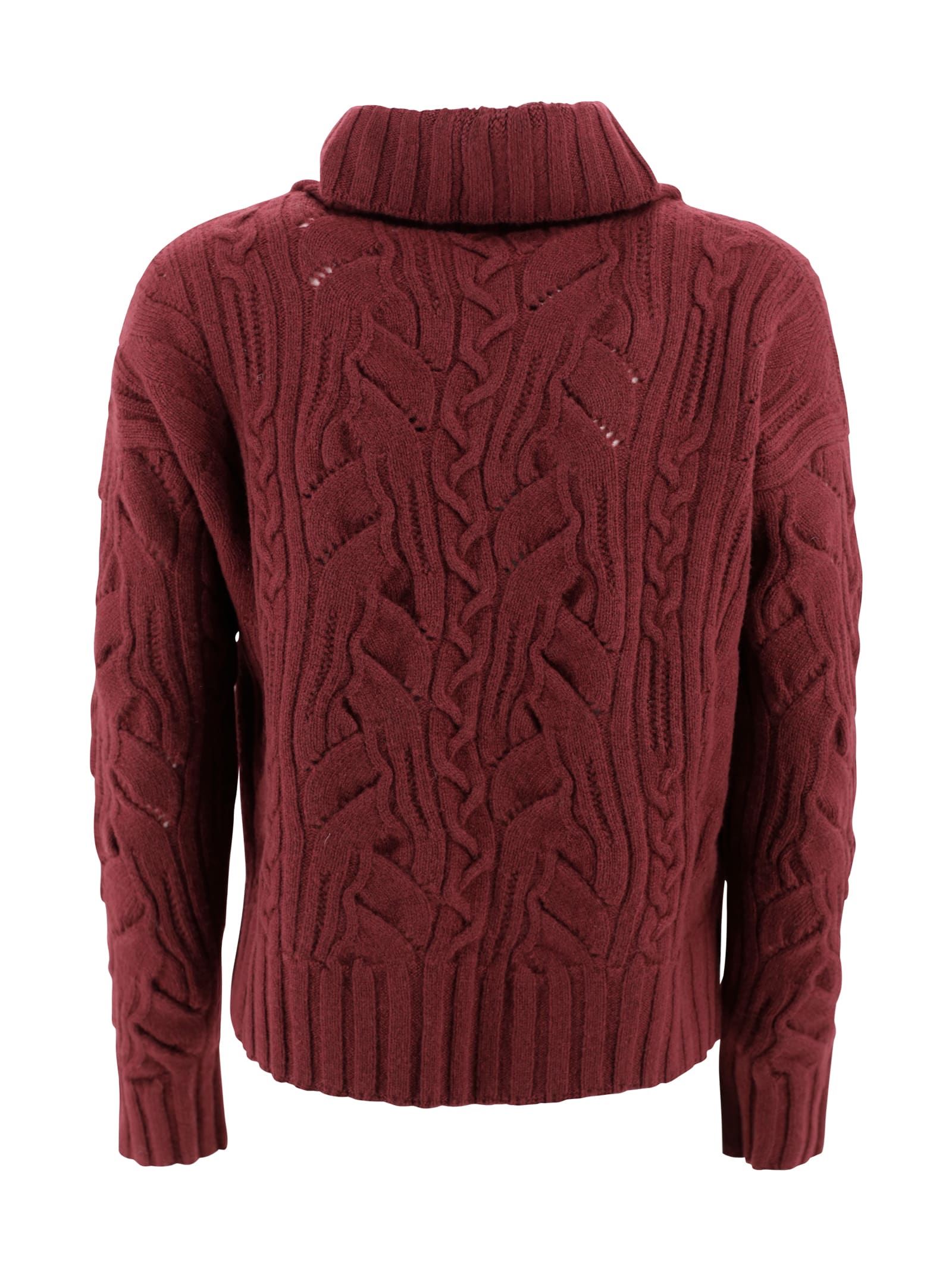 D Exterior Turtleneck Sweater In Red