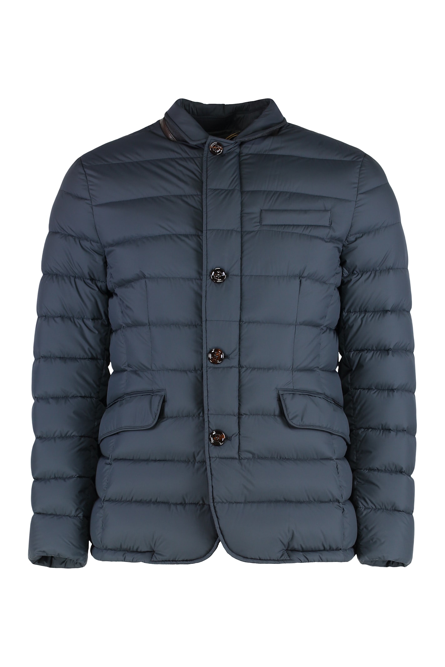 Moorer Long-sleeve Quilted Down Jacket In Blue