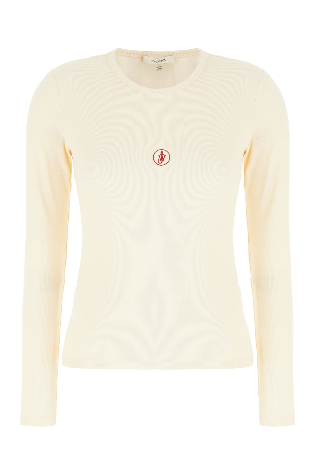 Jw Anderson Ivory Stretch Cotton T-shirt In White