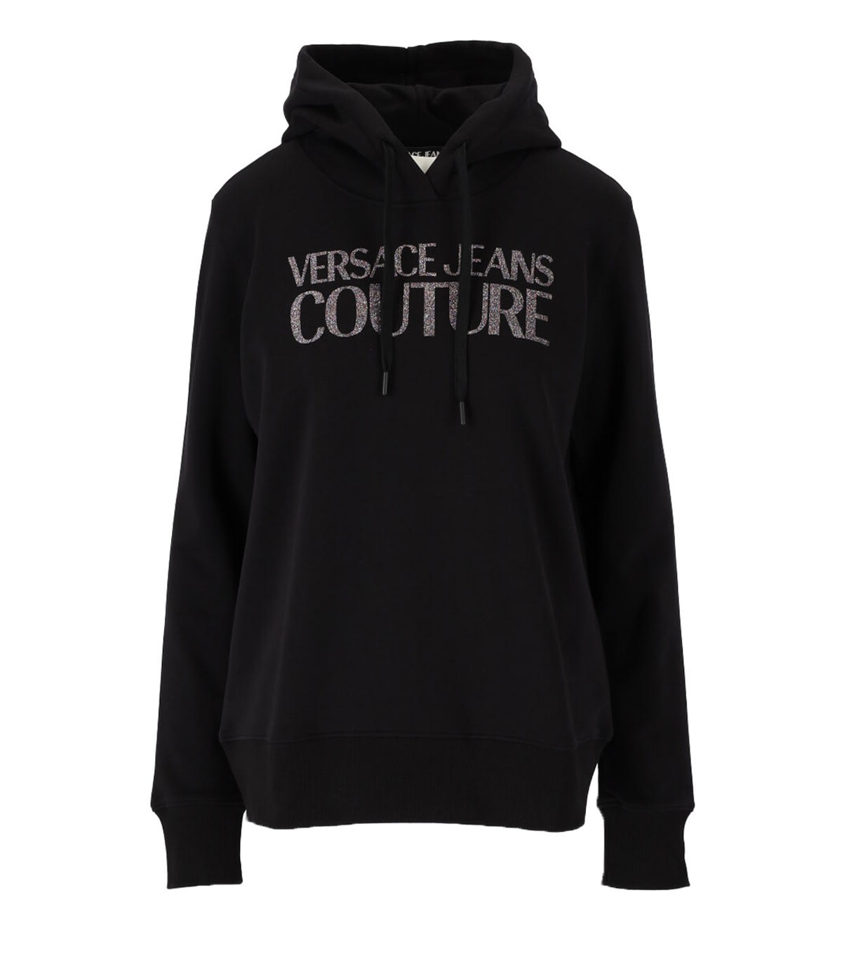 Versace Jeans Couture Logo Glitter Black Hoodie