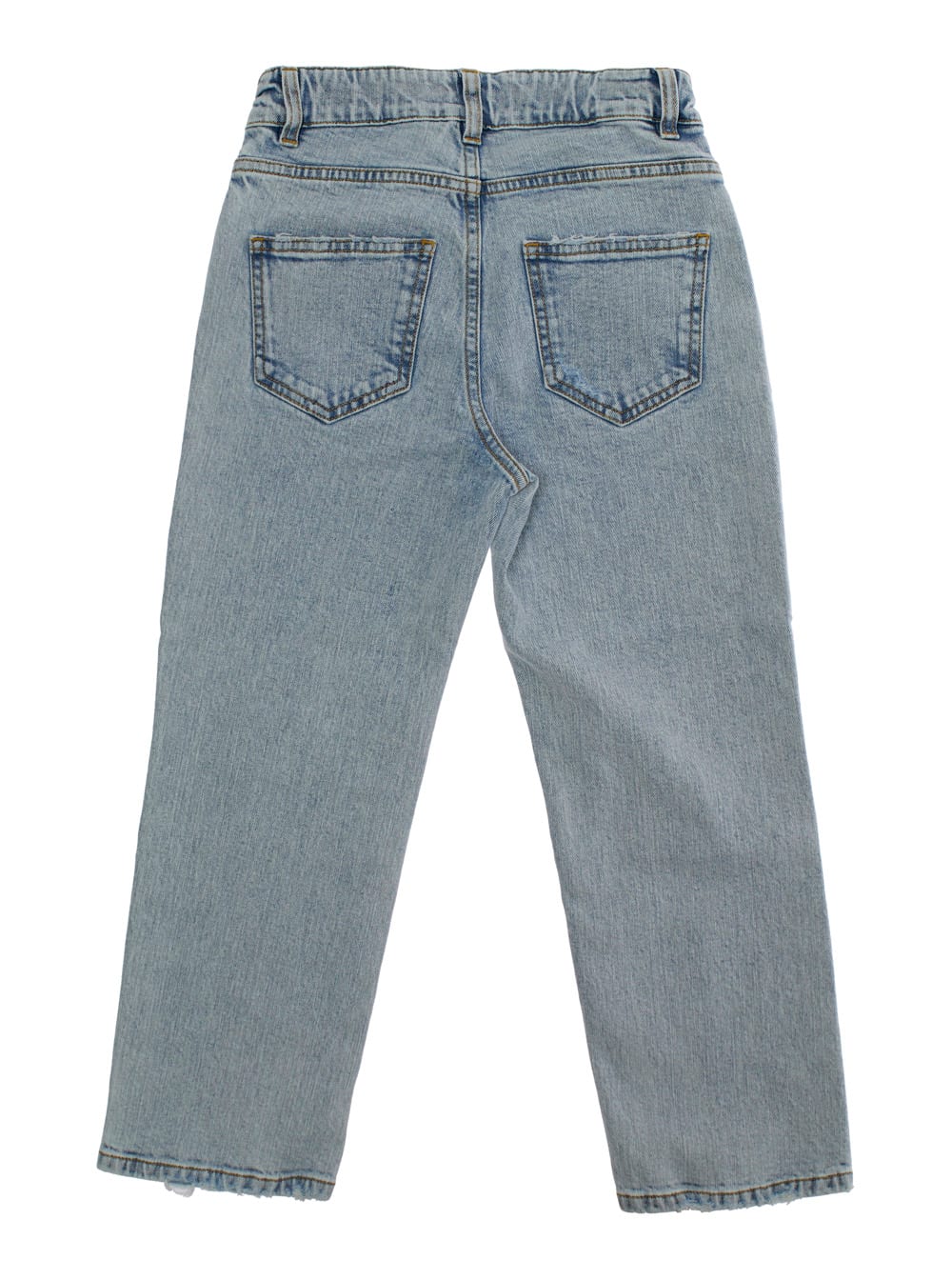 Golden Goose Journey Regular Fit Jeans Bleached Washed Denim With Embroidery In Light Blue
