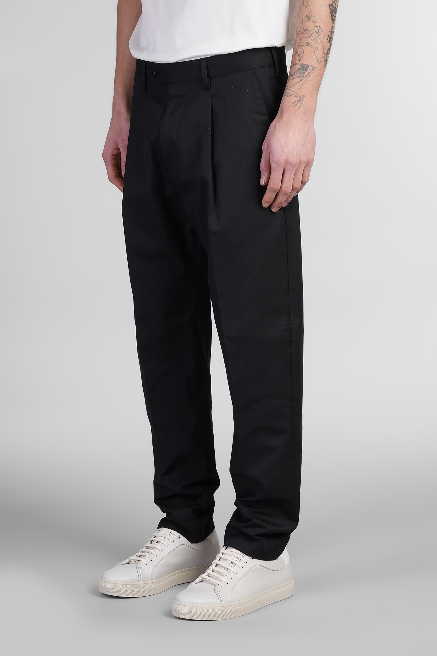 PAUL SMITH PANTS IN BLACK COTTON