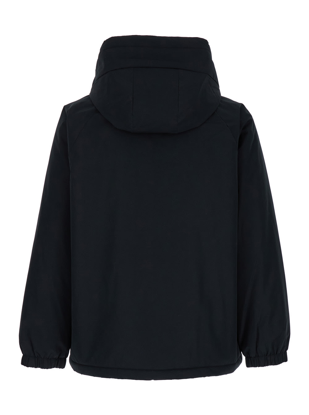 Shop Apc Youri Blue Hooded Jacket With Logo Patch In Tech Fabric Man In Black