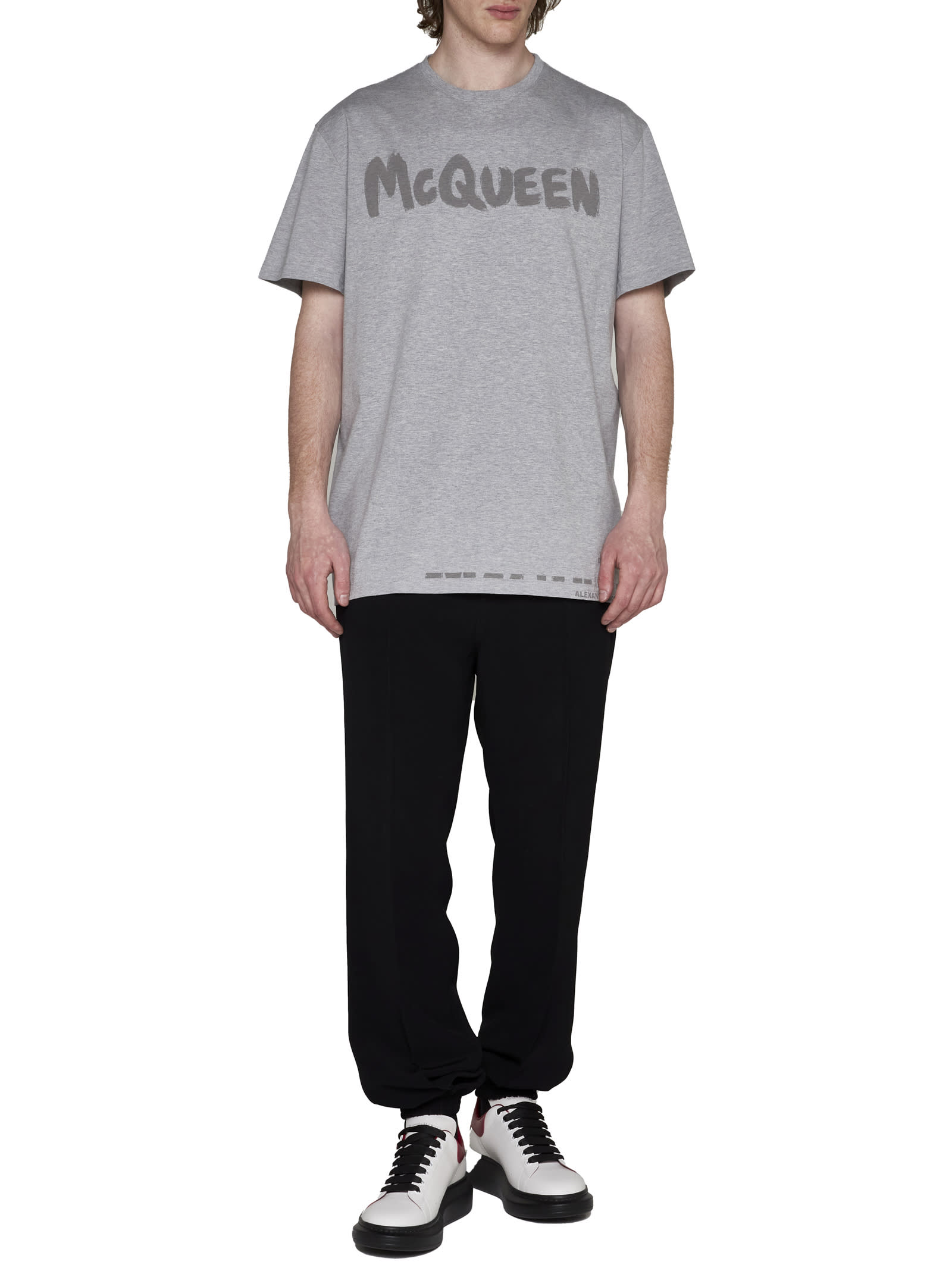 Alexander Mcqueen Alexander Mc Queen Graffiti T Shirt In Grey