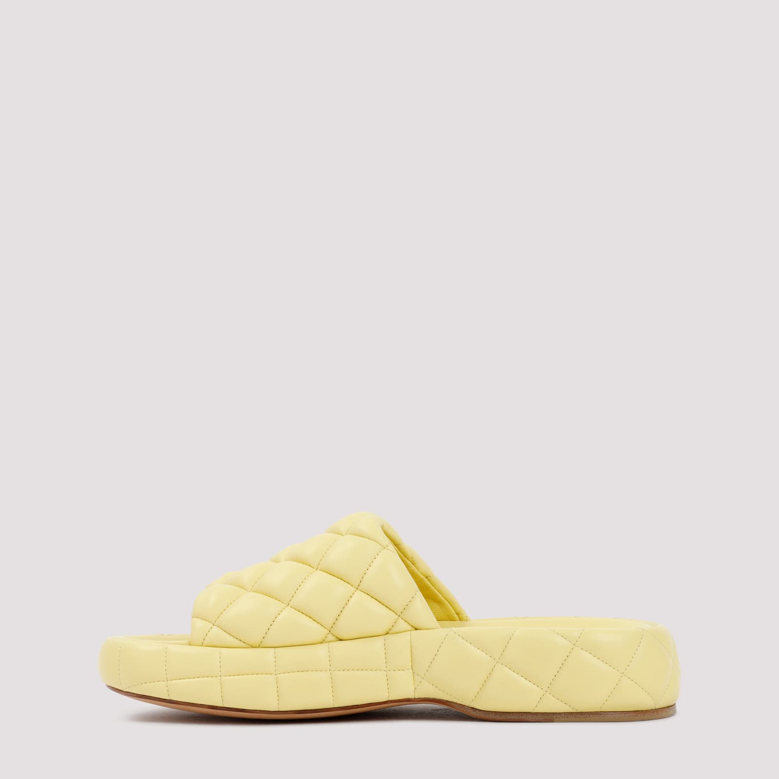 Shop Bottega Veneta Padded Leather Sandals In Lemonade