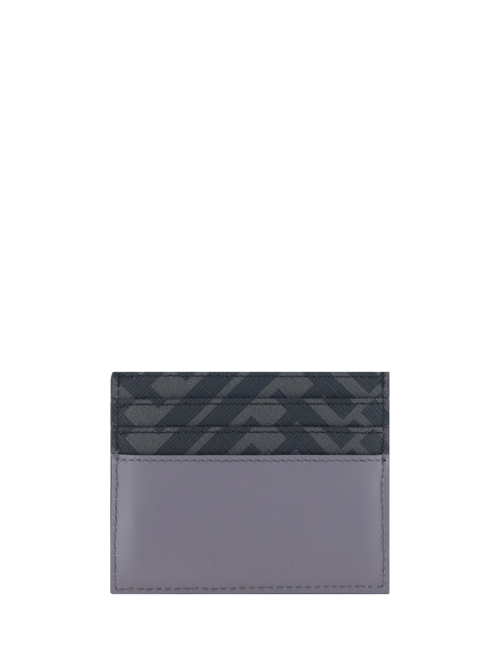 Shop Fendi Card Holder In Acciaio+nero+pal