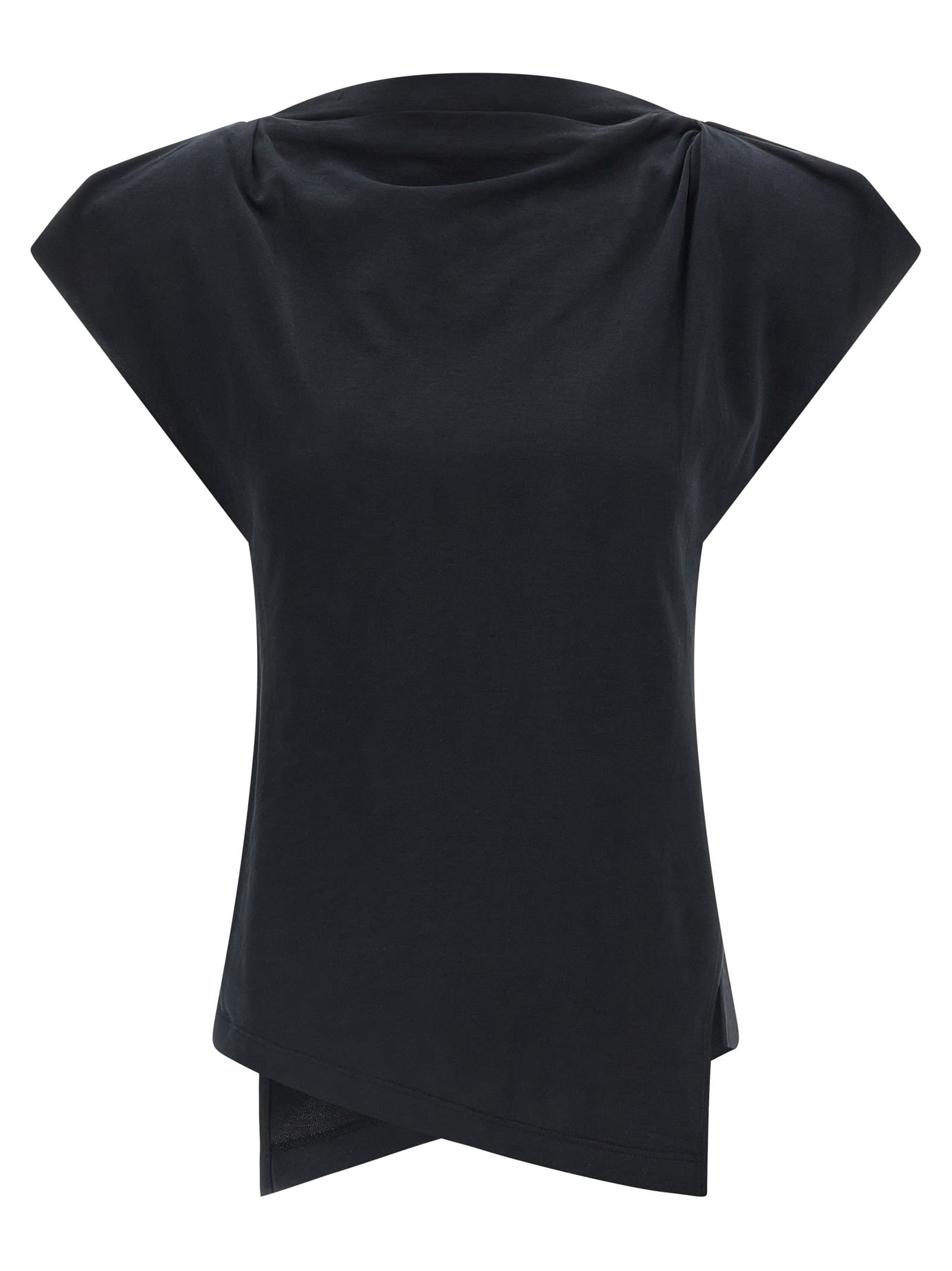 Isabel Marant Sebani Padded Asymmetric T-shirt In Black