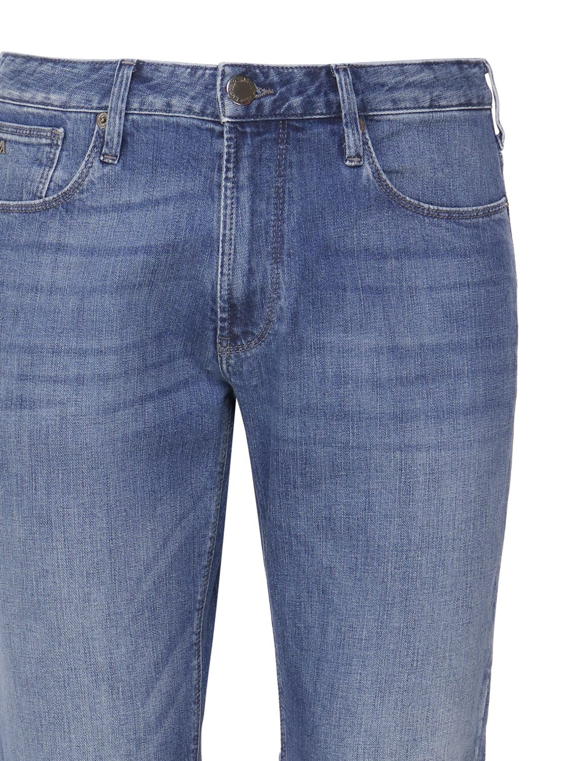 Shop Emporio Armani Slim Mid-rise Jeans In Blue