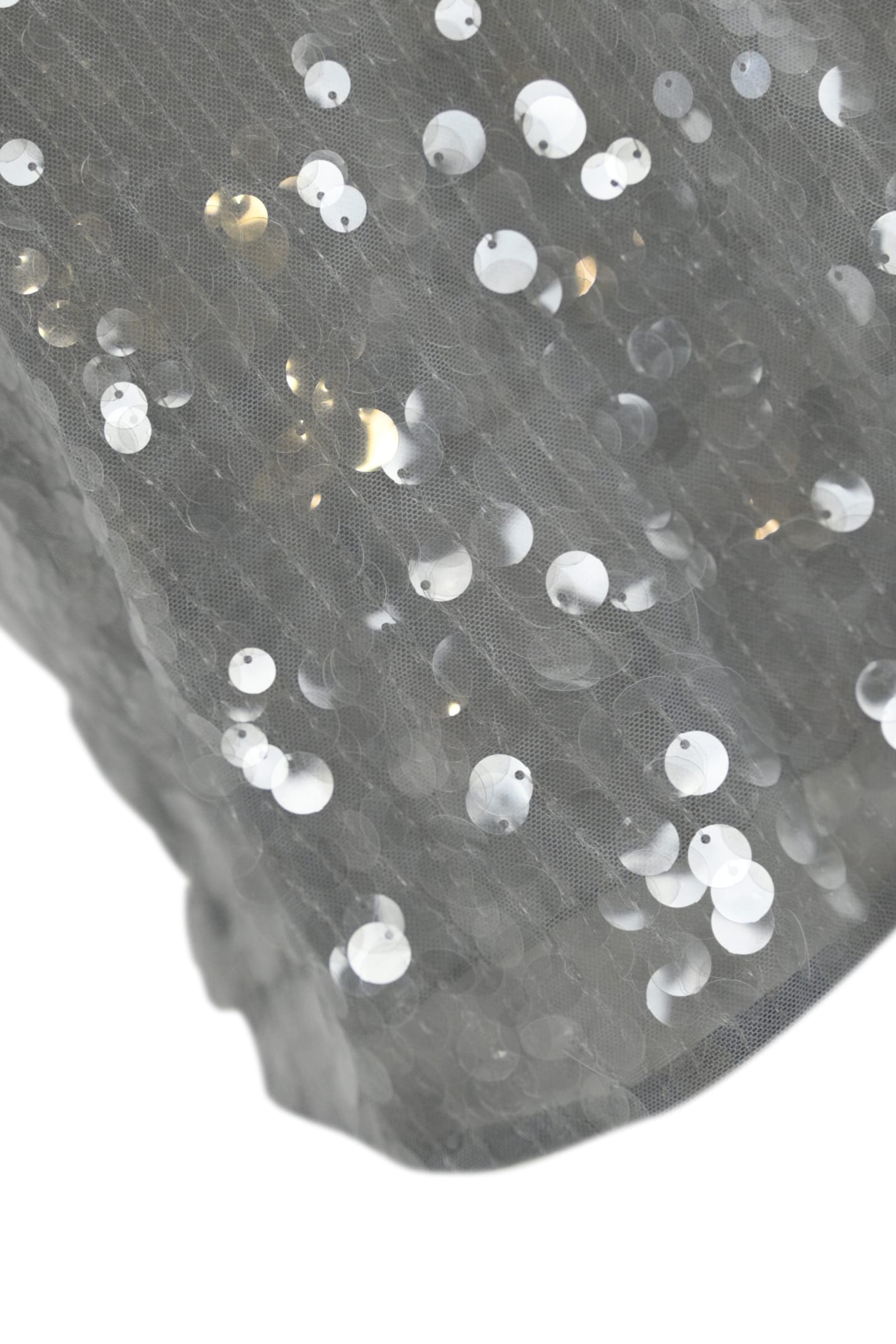 Shop Patrizia Pepe Sequin Top In Glass Grey Sequins