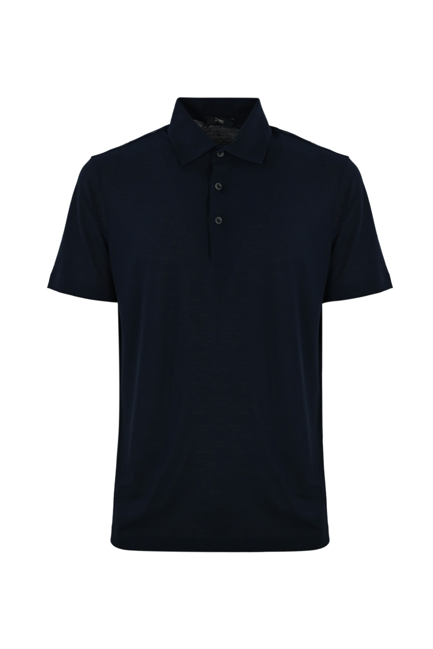 Herno 3-button Cotton Polo Shirt In Blu