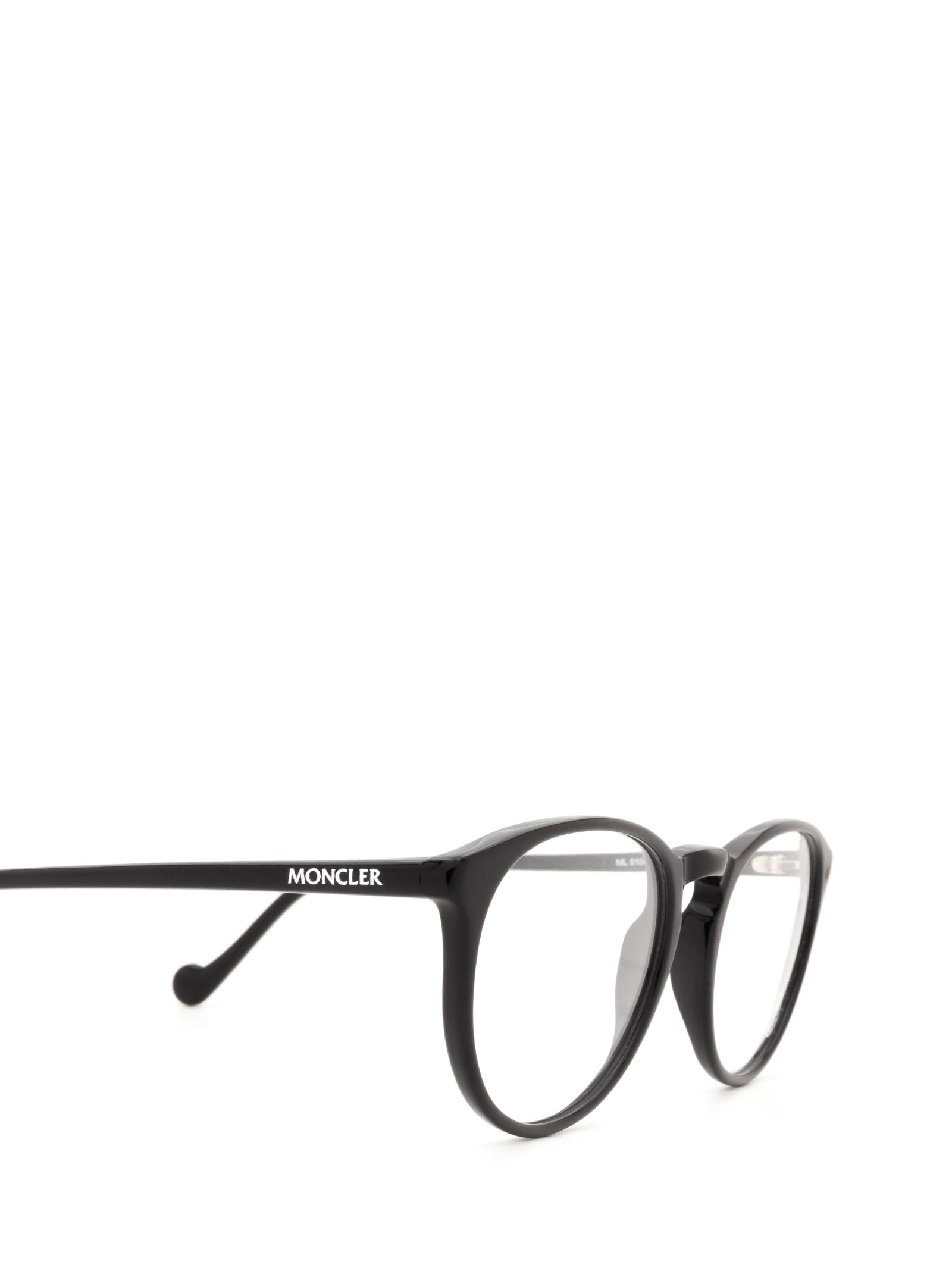 Shop Moncler Ml5104 Shiny Black Glasses