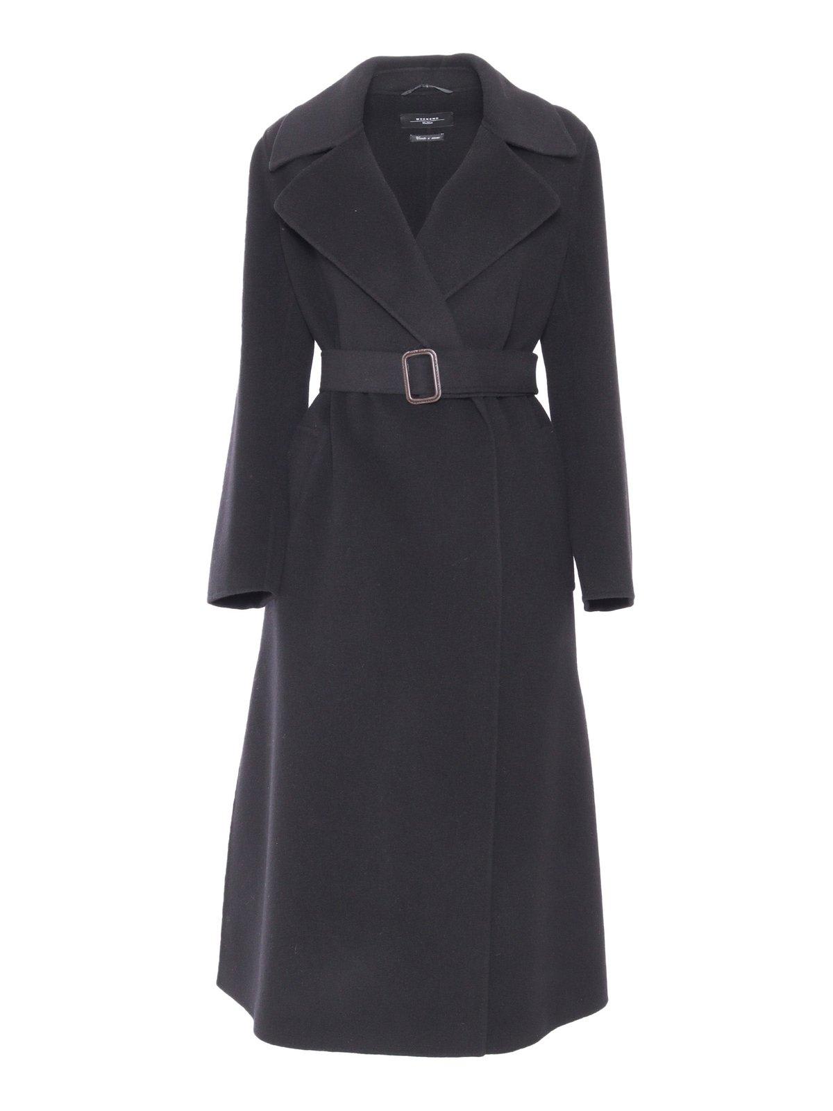 Belted Long-sleeved Coat