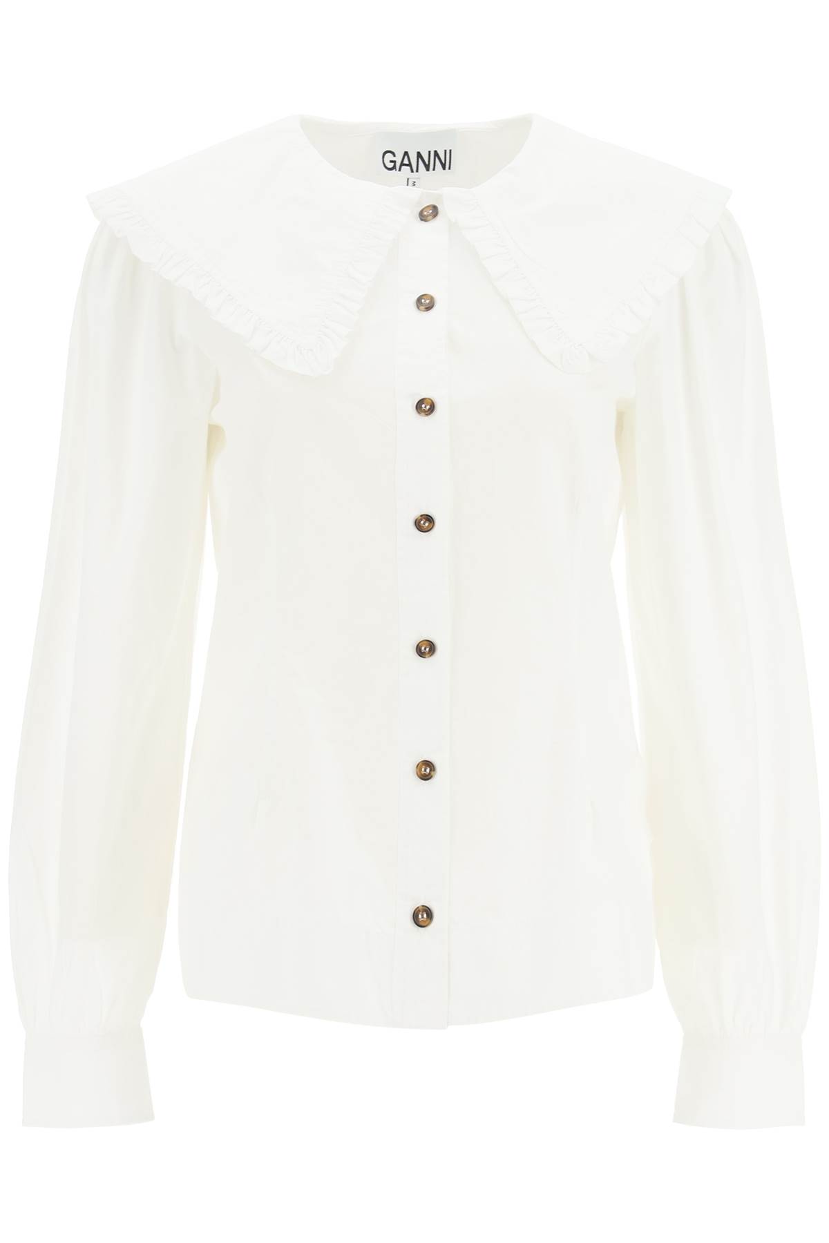 Ganni Maxi Collar Cotton Shirt
