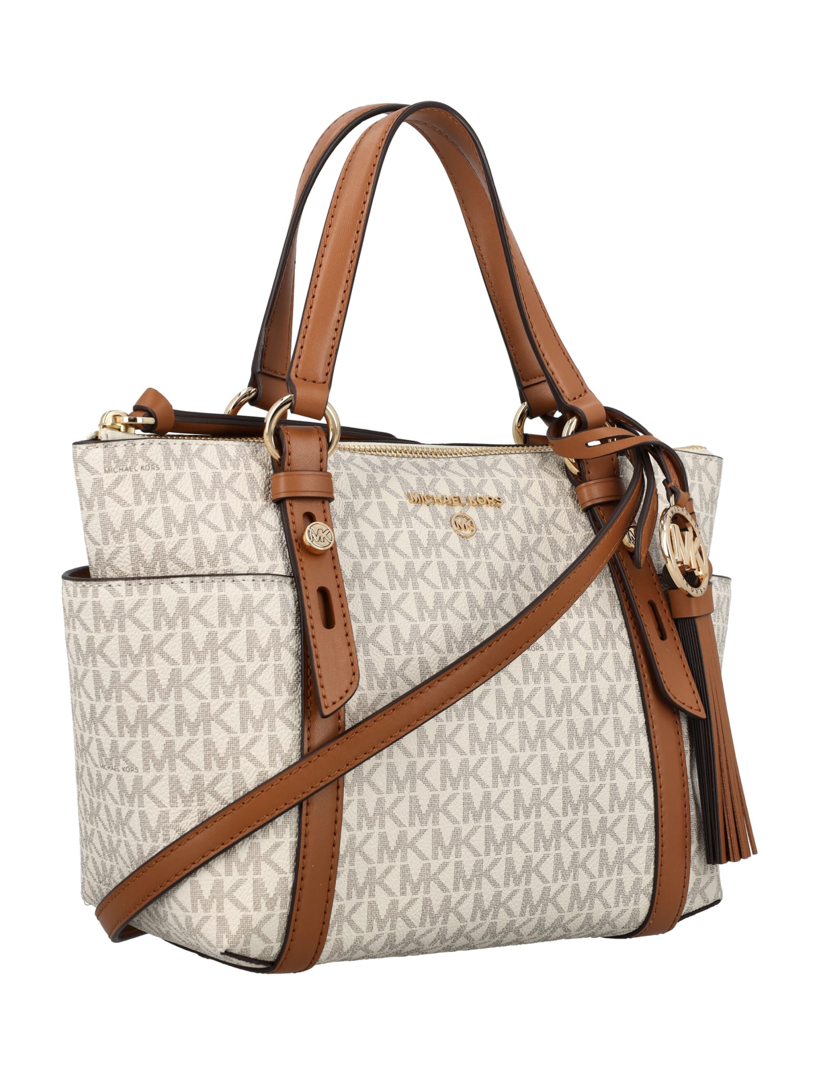 Shop Michael Michael Kors Sullivan Sm Conv Tote Bag In Vanilla/acrn