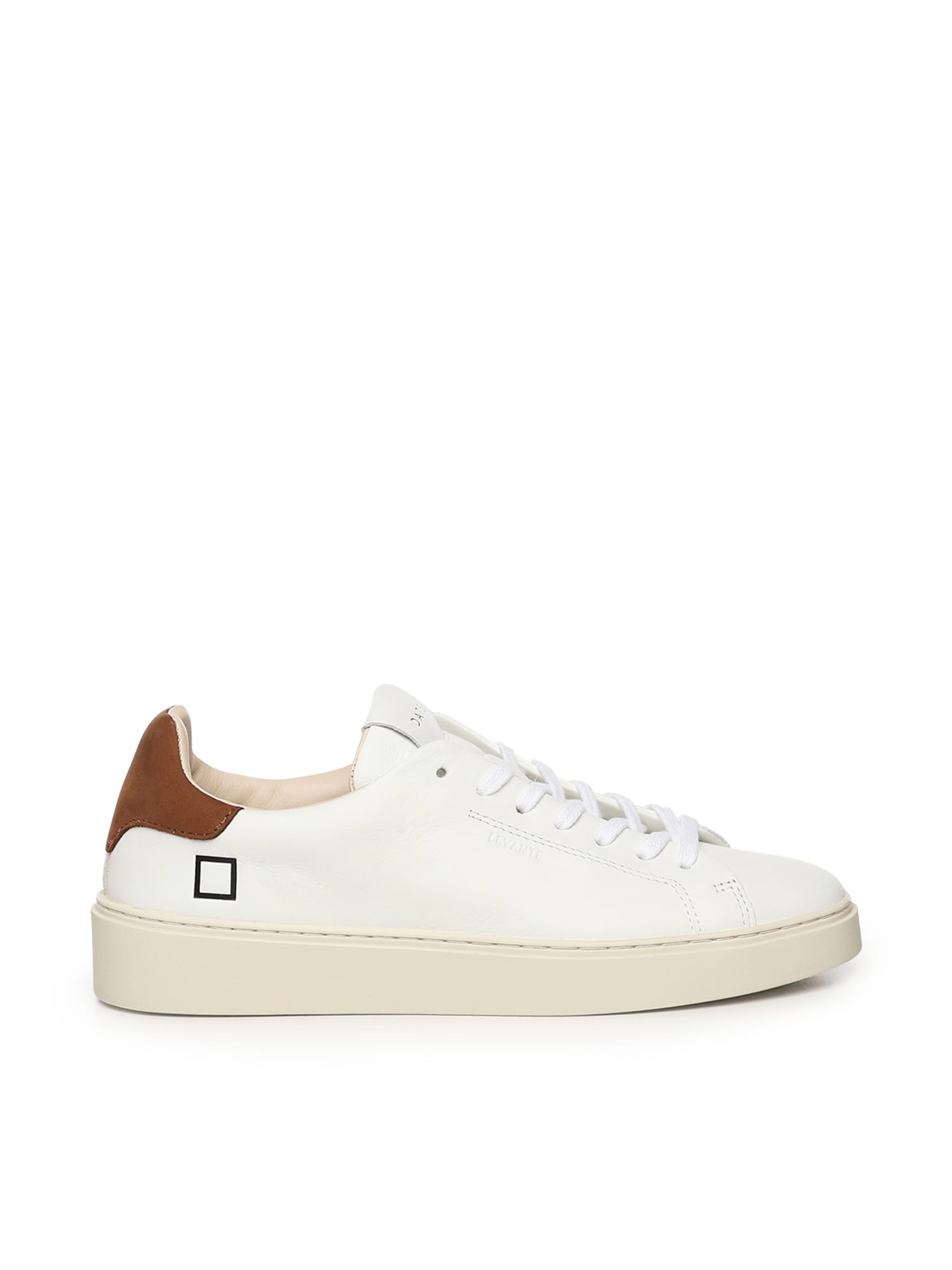 Date Levante Calf White-brown Sneaker In White