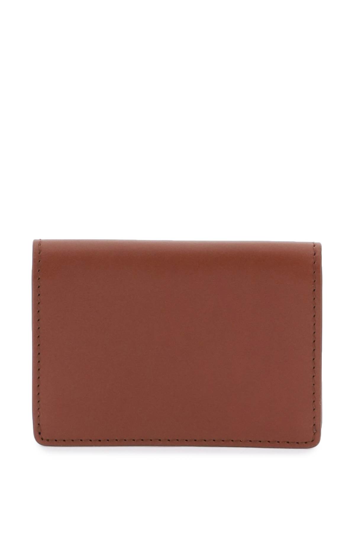 Shop Apc Leather Stefan Card Holder In Noisette (brown)