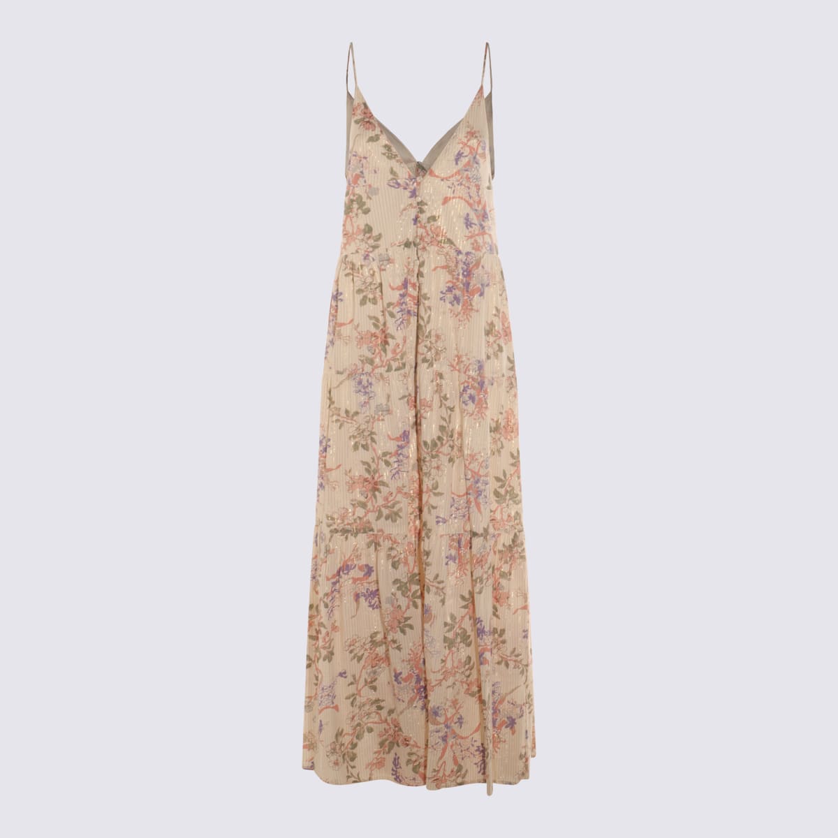 TWINSET MULTICOLOR COTTON MAXI DRESS