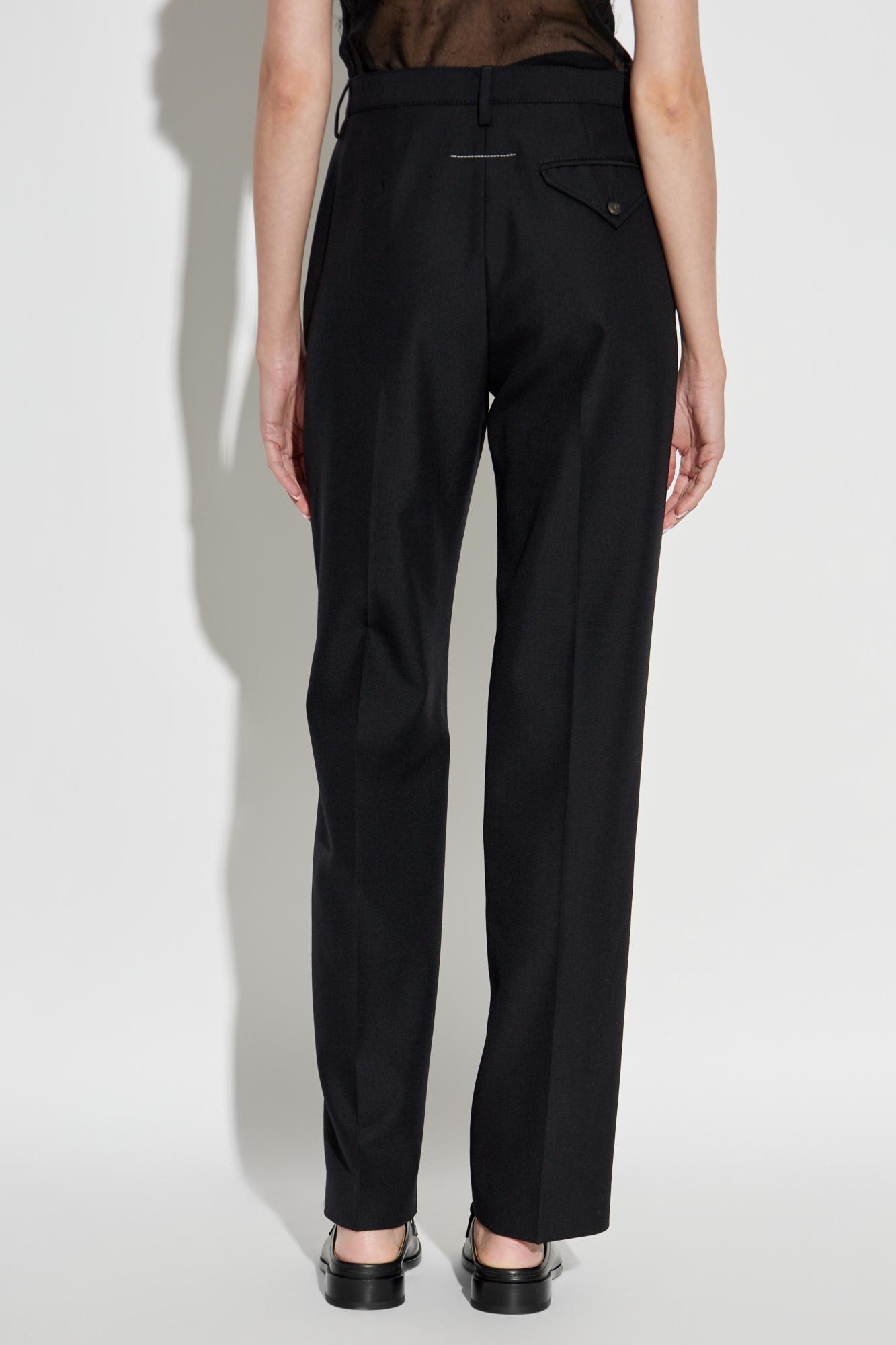 Mm6 Maison Margiela Pleated Trousers In Black