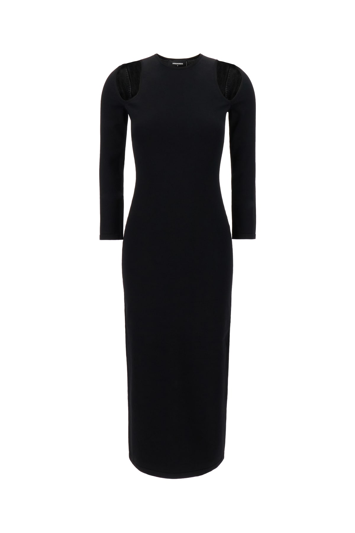 Shop Dsquared2 Black Stretch Viscose Dress In 900