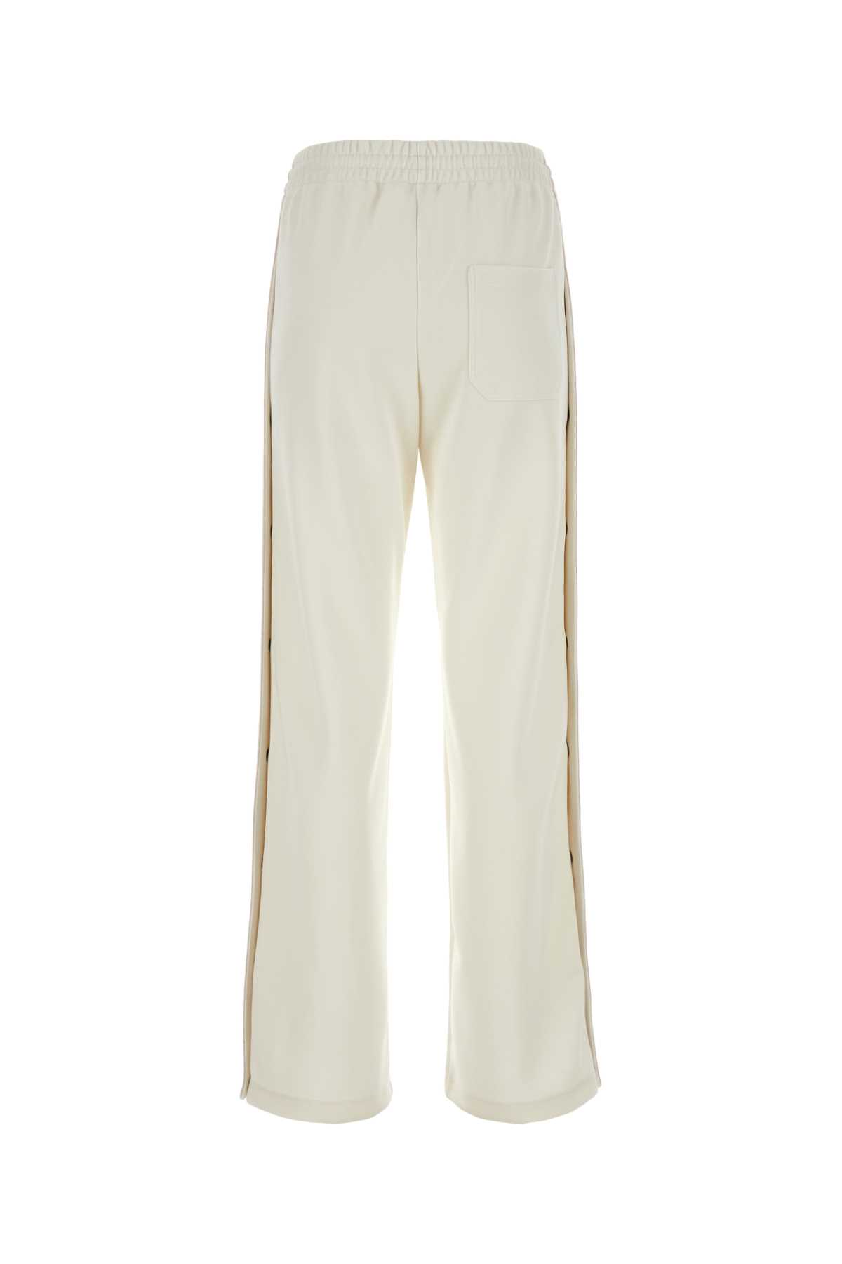 Shop Golden Goose Ivory Polyester Joggers In Papyrusdarkblue