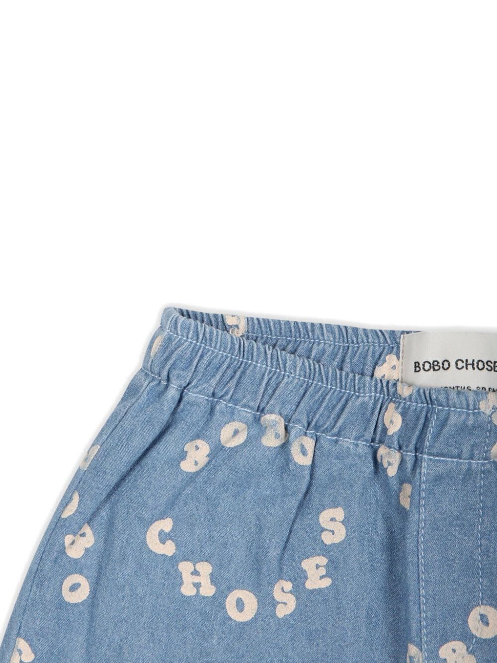 Shop Bobo Choses Baby Circle Denim Shorts In Light Blue