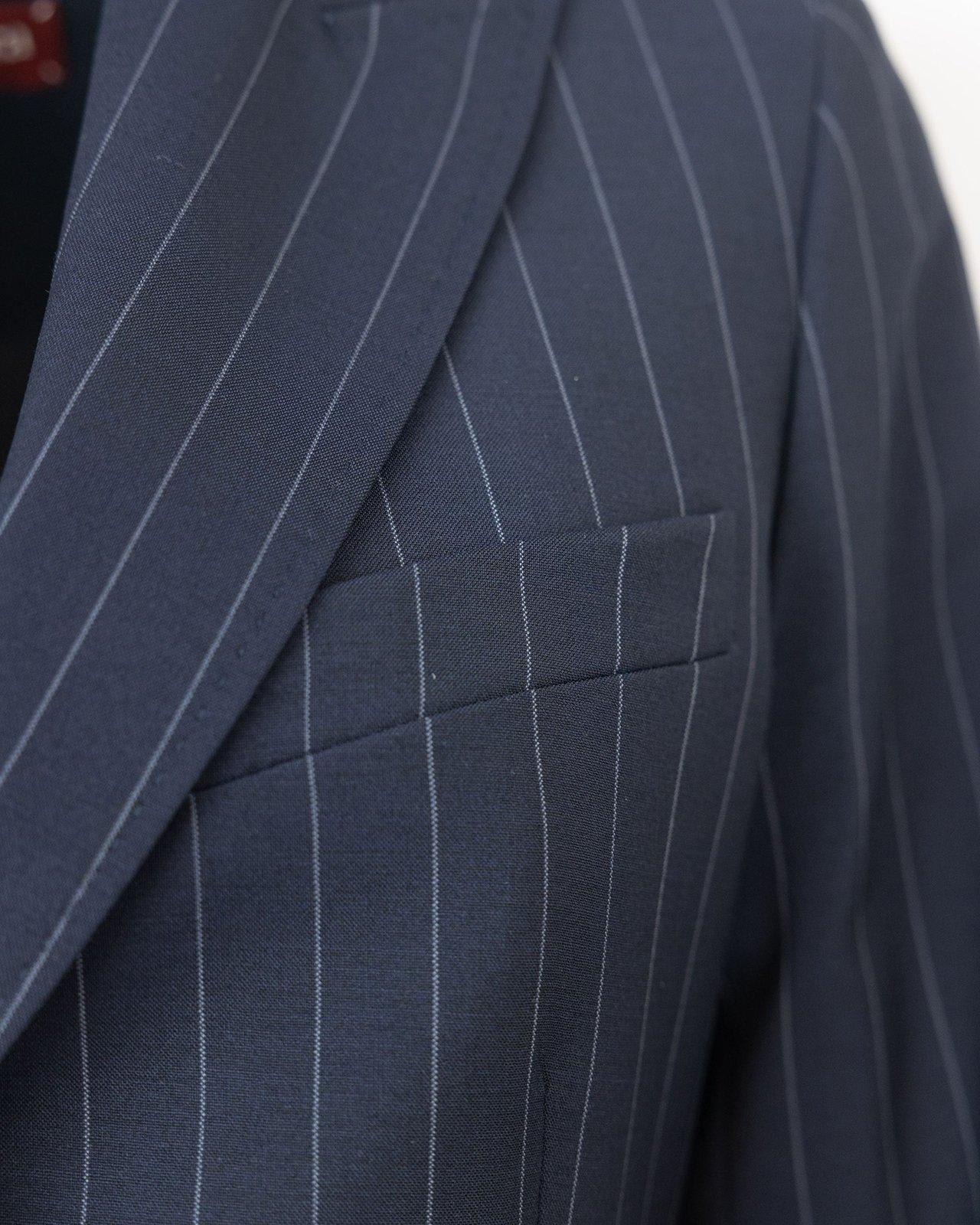 Shop Max Mara Striped Single-breasted Blazer In Blue