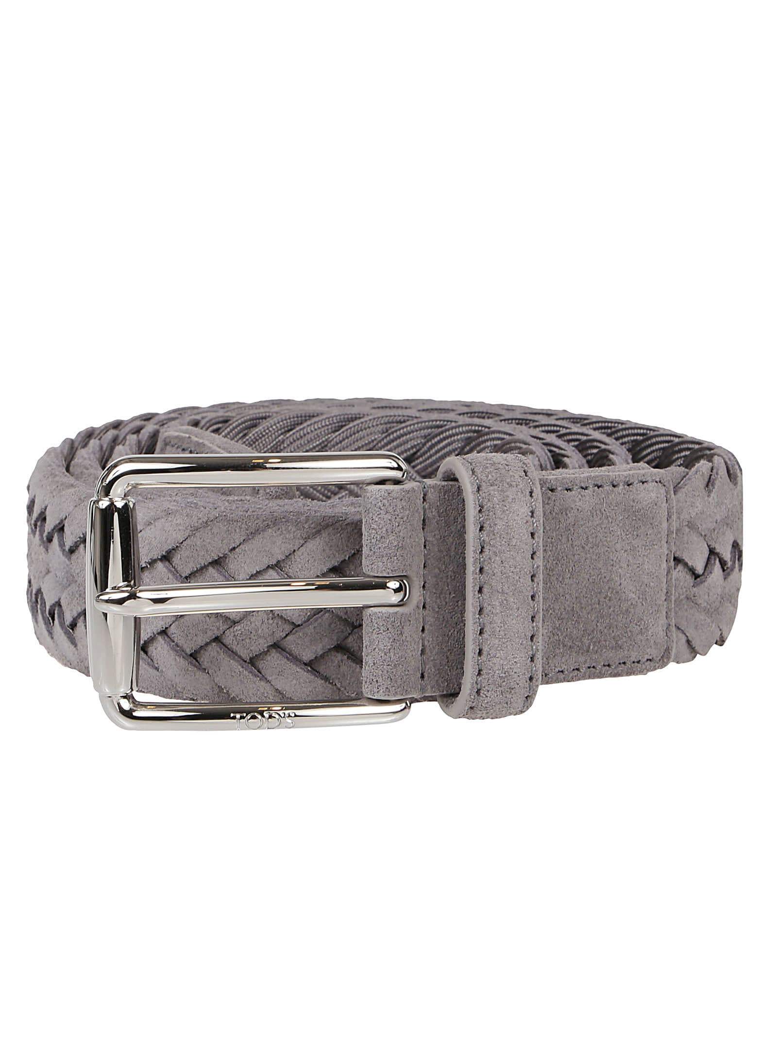 TOD'S BRAIDED BUCKLE BELT,XCMCPR23100HMK B607 FUMO CHIARO