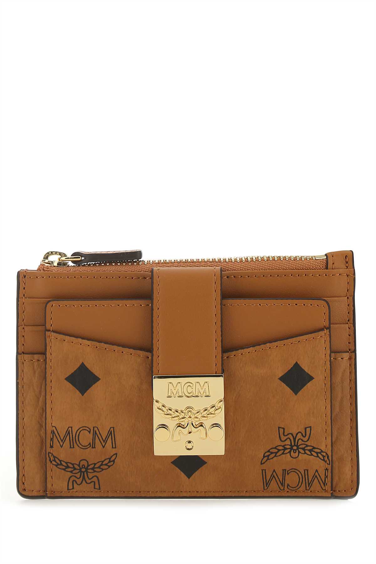 Shop Mcm Printed Canvas Card Holder In Co