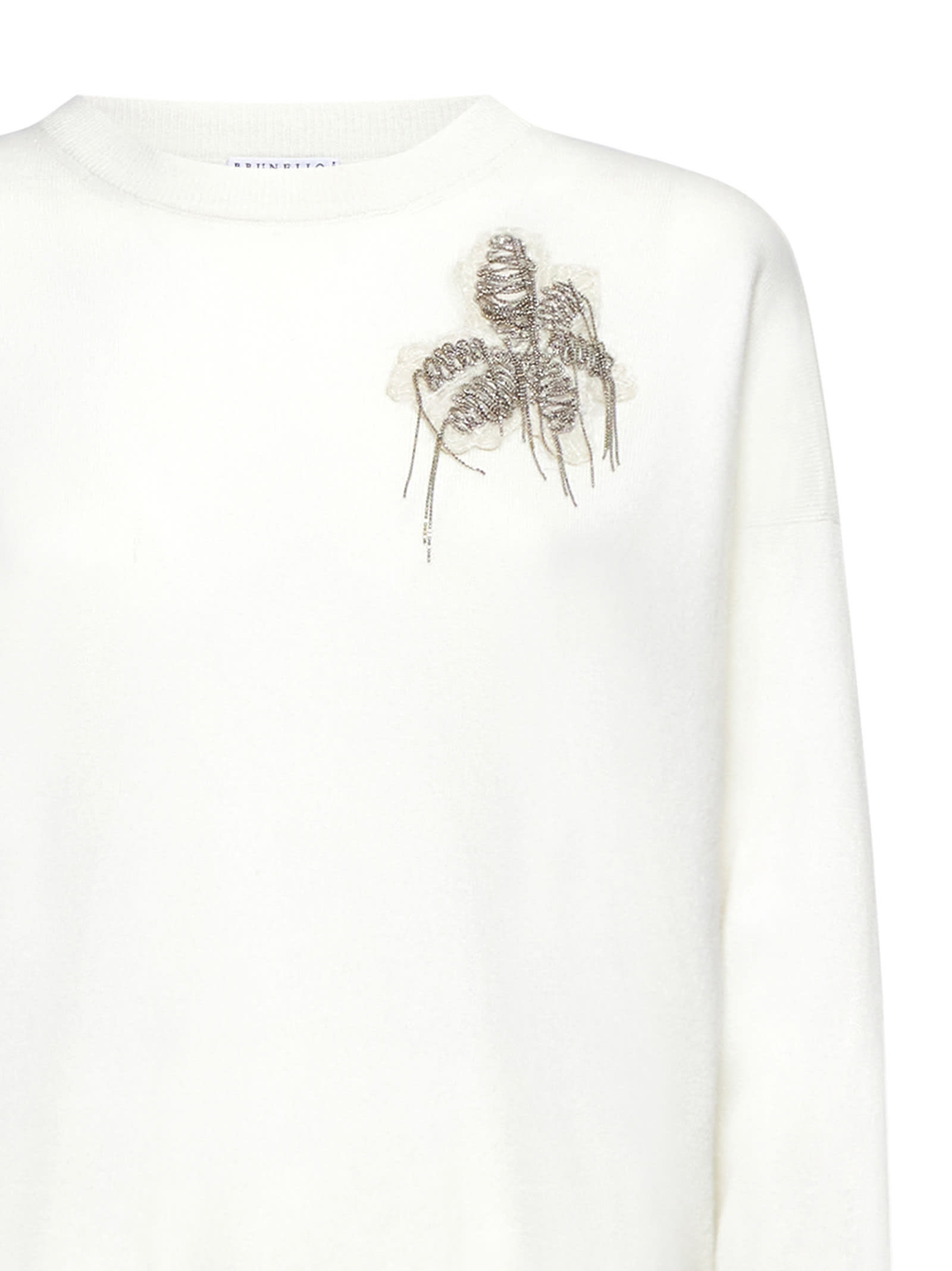 Shop Brunello Cucinelli Sweater In White