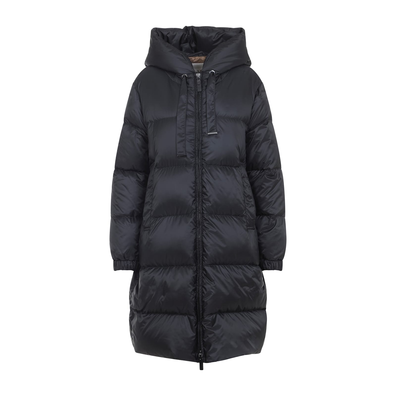 Max Mara The Cube Sei Long Down Jacket In Black