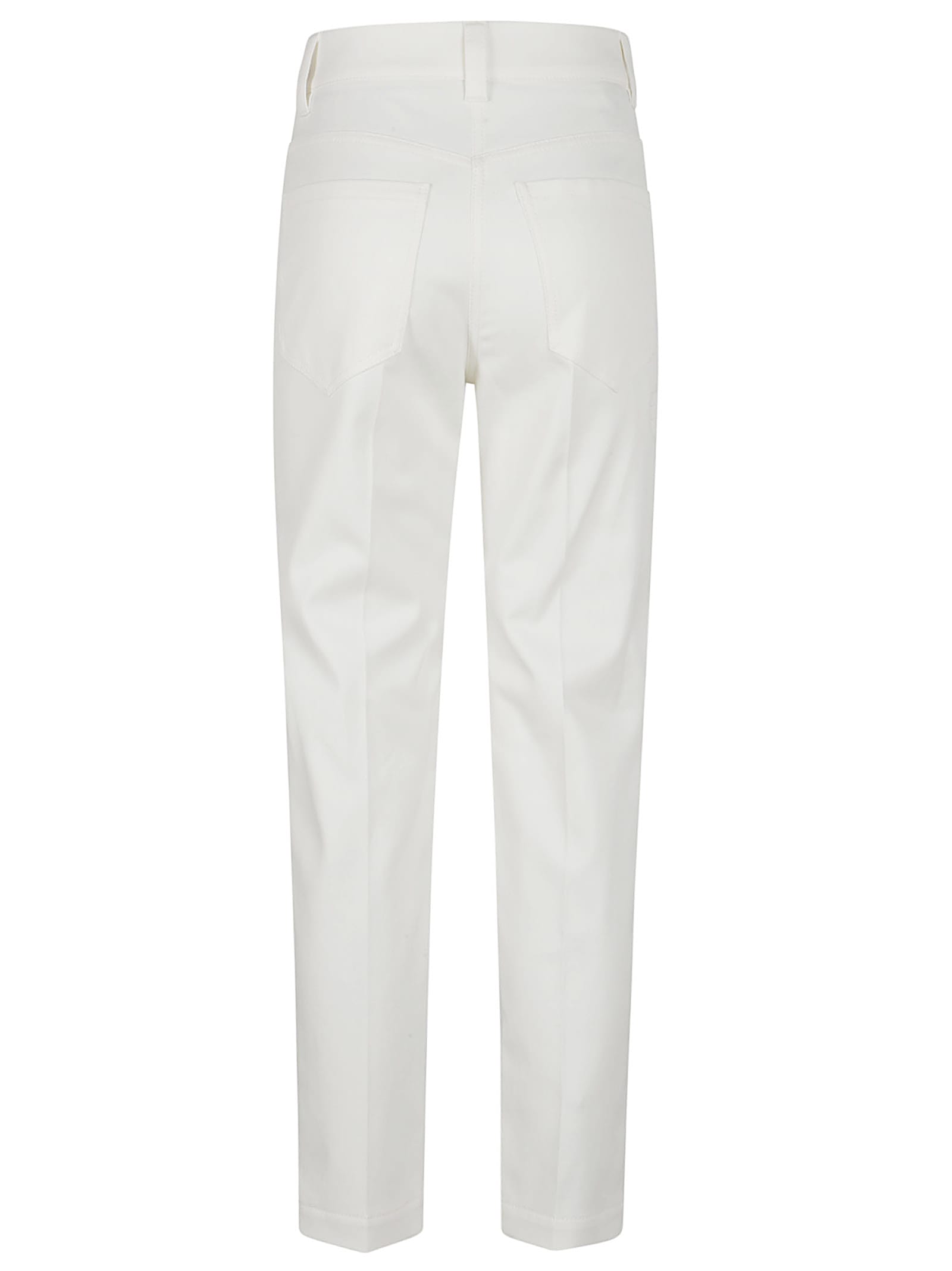 Brunello Cucinelli Logo Patch Tailored Trousers In White