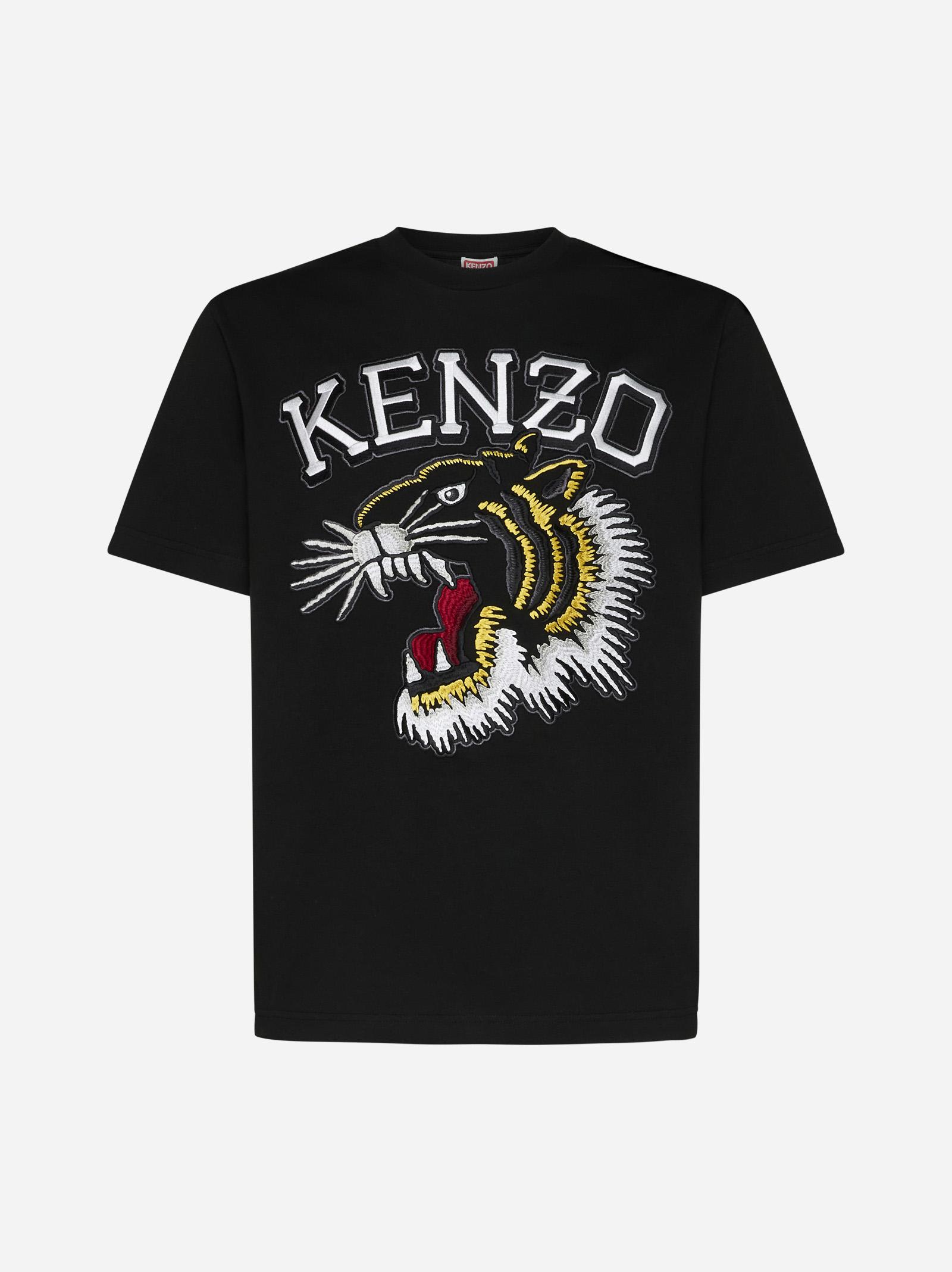 Shop Kenzo Tiger Cotton T-shirt In Nero