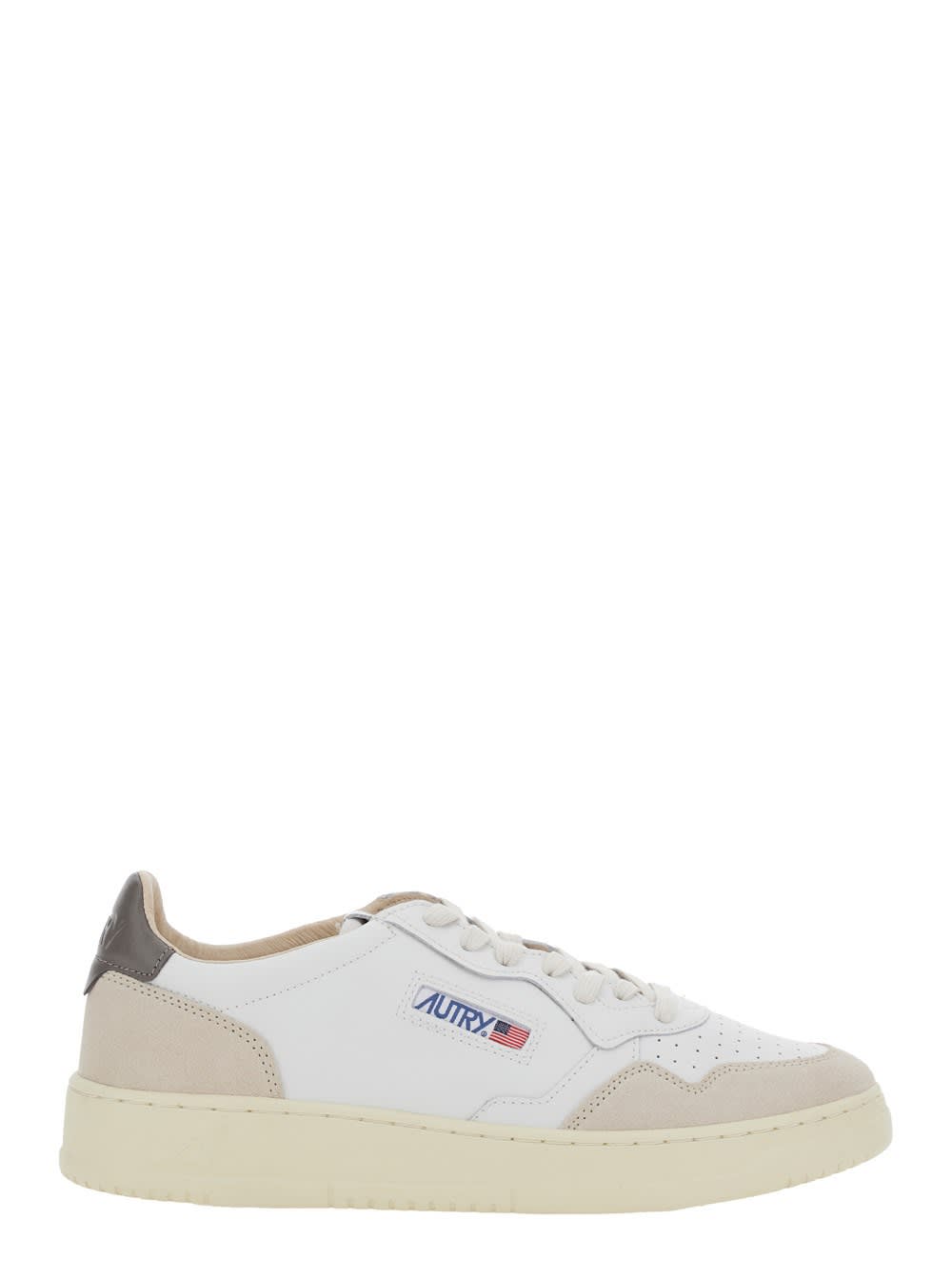 Autry Medalist White Low Top Sneakers With Blue Suede Details In Leather Woman In White