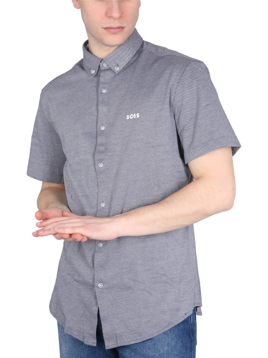 Shop Hugo Boss Shirt With Logo In Grey