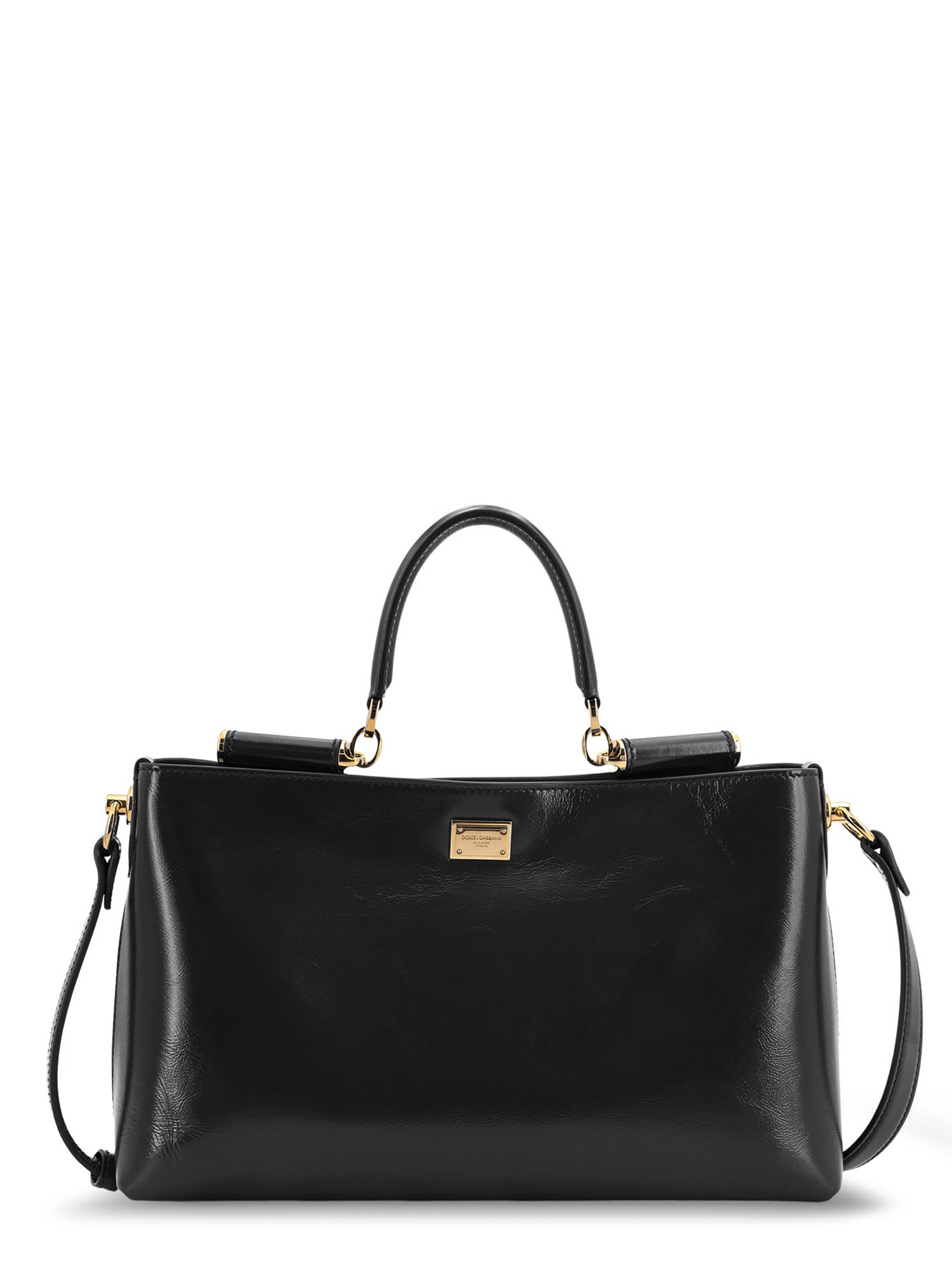 Dolce & Gabbana Leather Crossbody Bag In Black