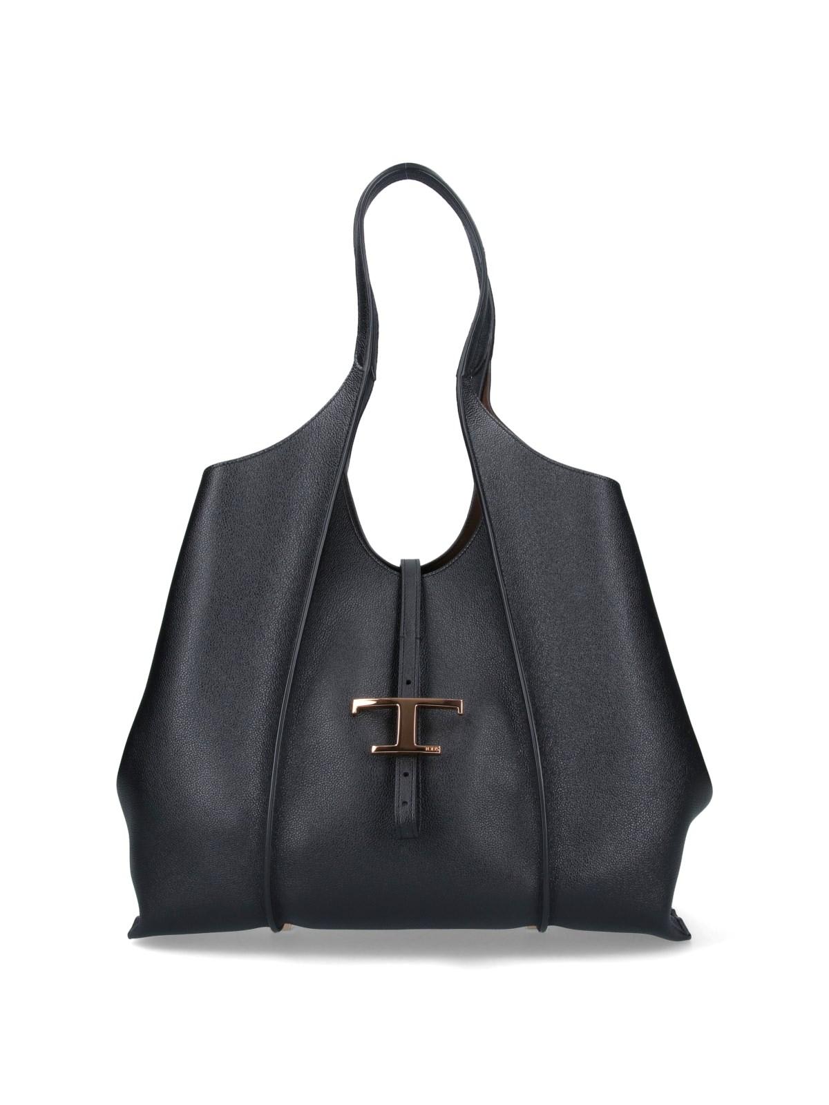 Shop Tod's T-timeless Tote Bag In Black