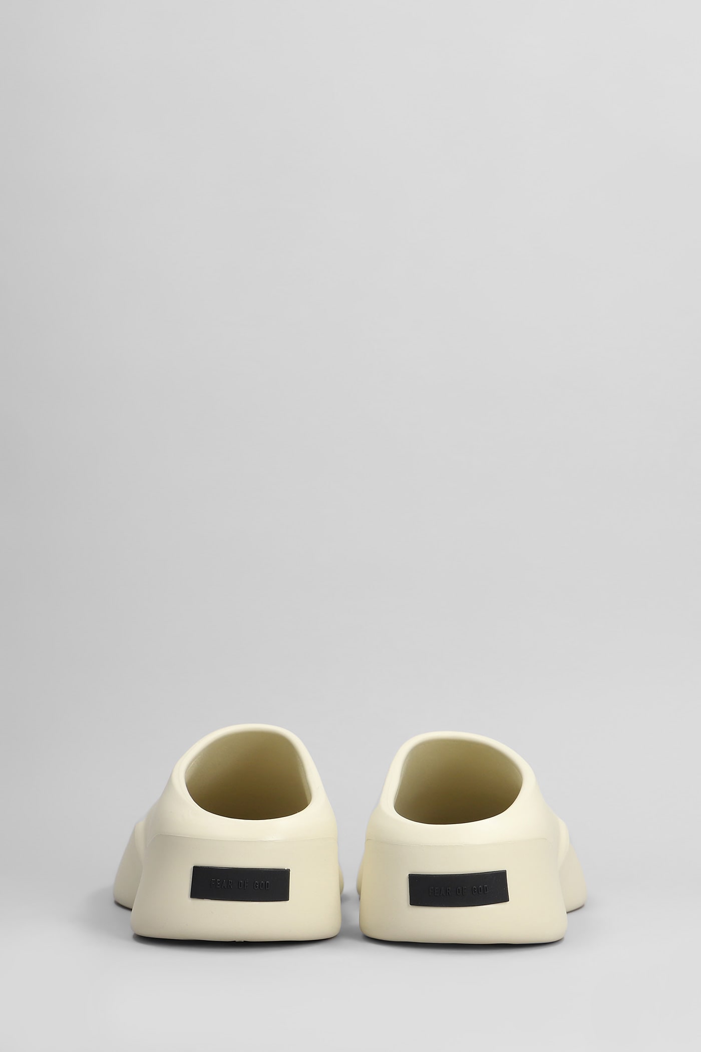 Shop Fear Of God Eva Runner Slipper-mule In Beige Rubber/plasic