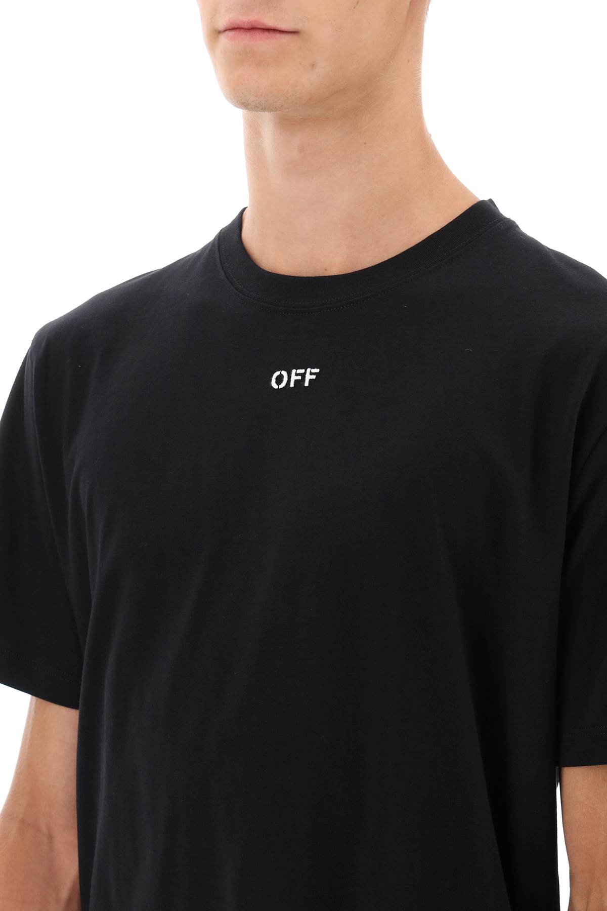 Shop Off-white T-shirt With Back Arrow Embroidery In Black