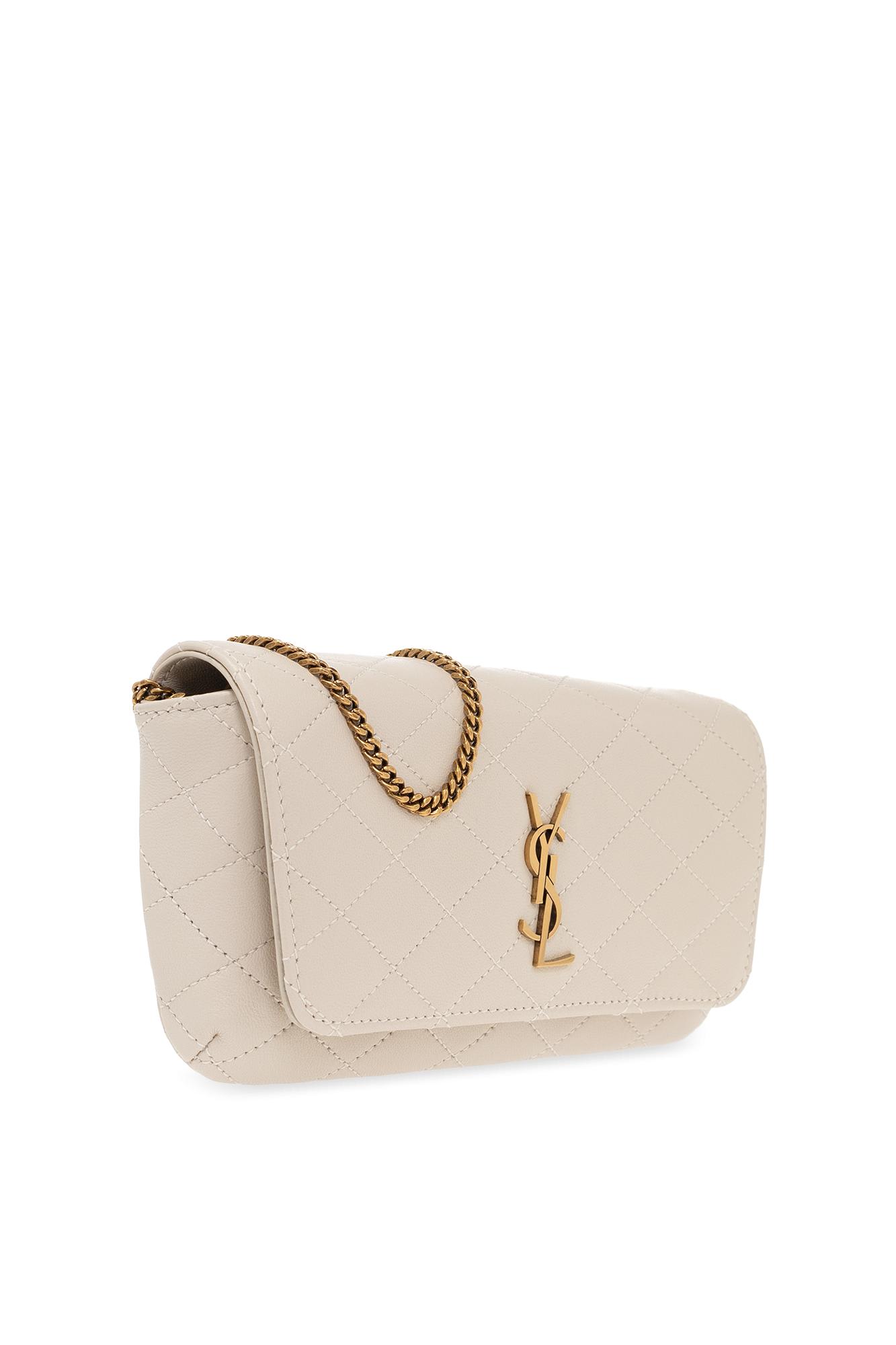 Saint Laurent Gaby Phone Holder In Neutral