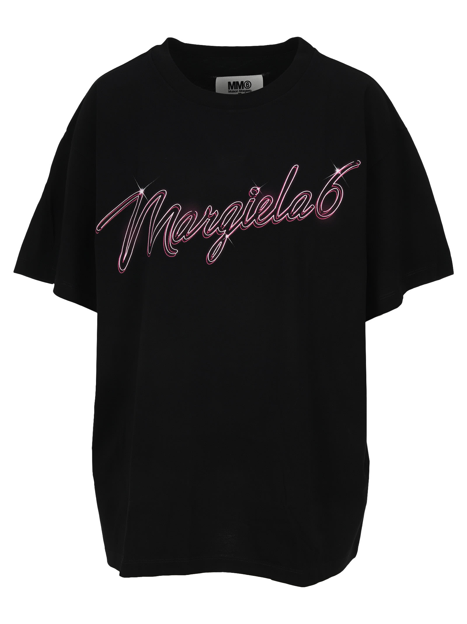 Mm6 Maison Margiela Mm6 Logo Print T-shirt In Black | ModeSens