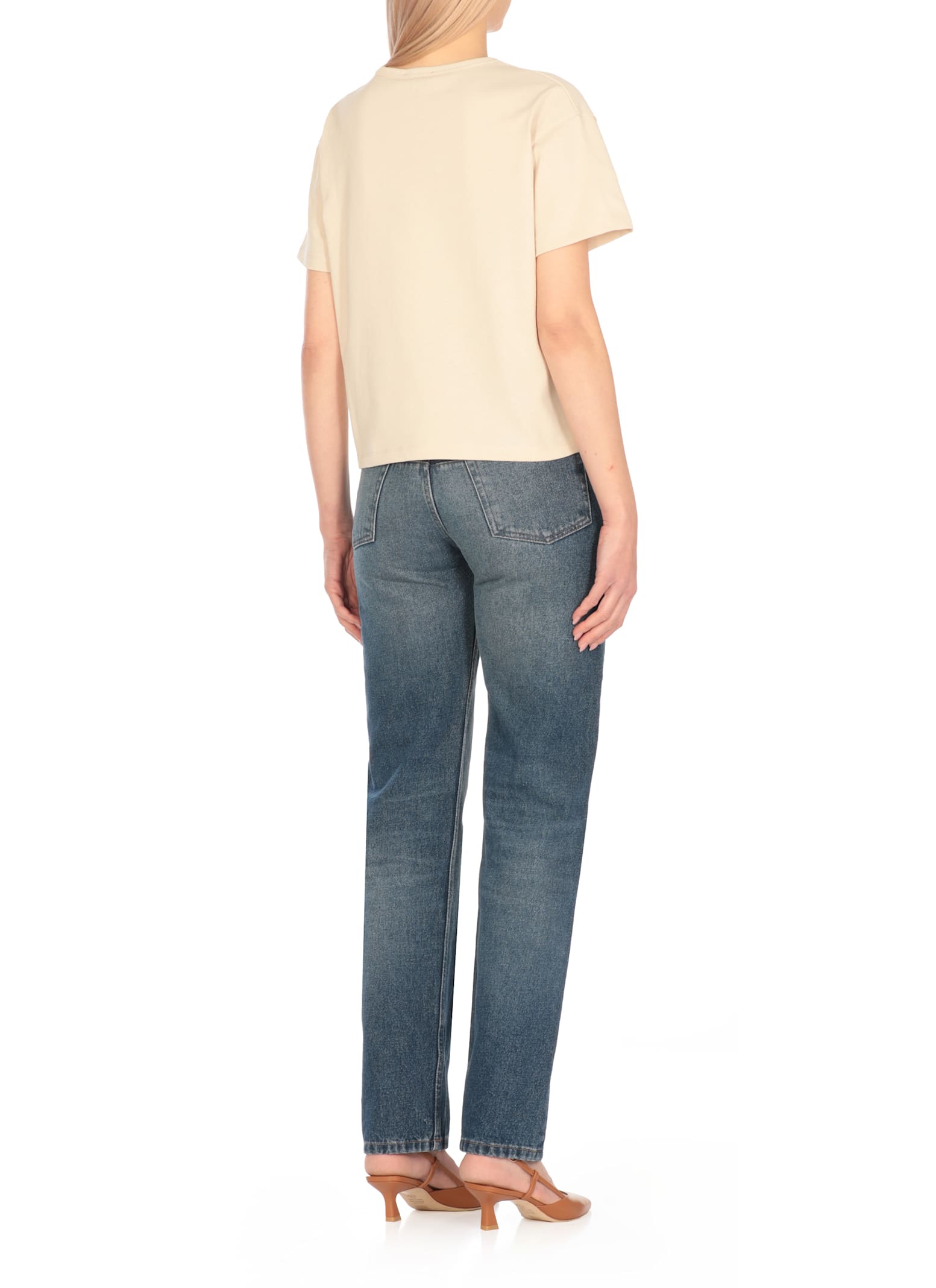 Apc T-shirt With Logo In Beige