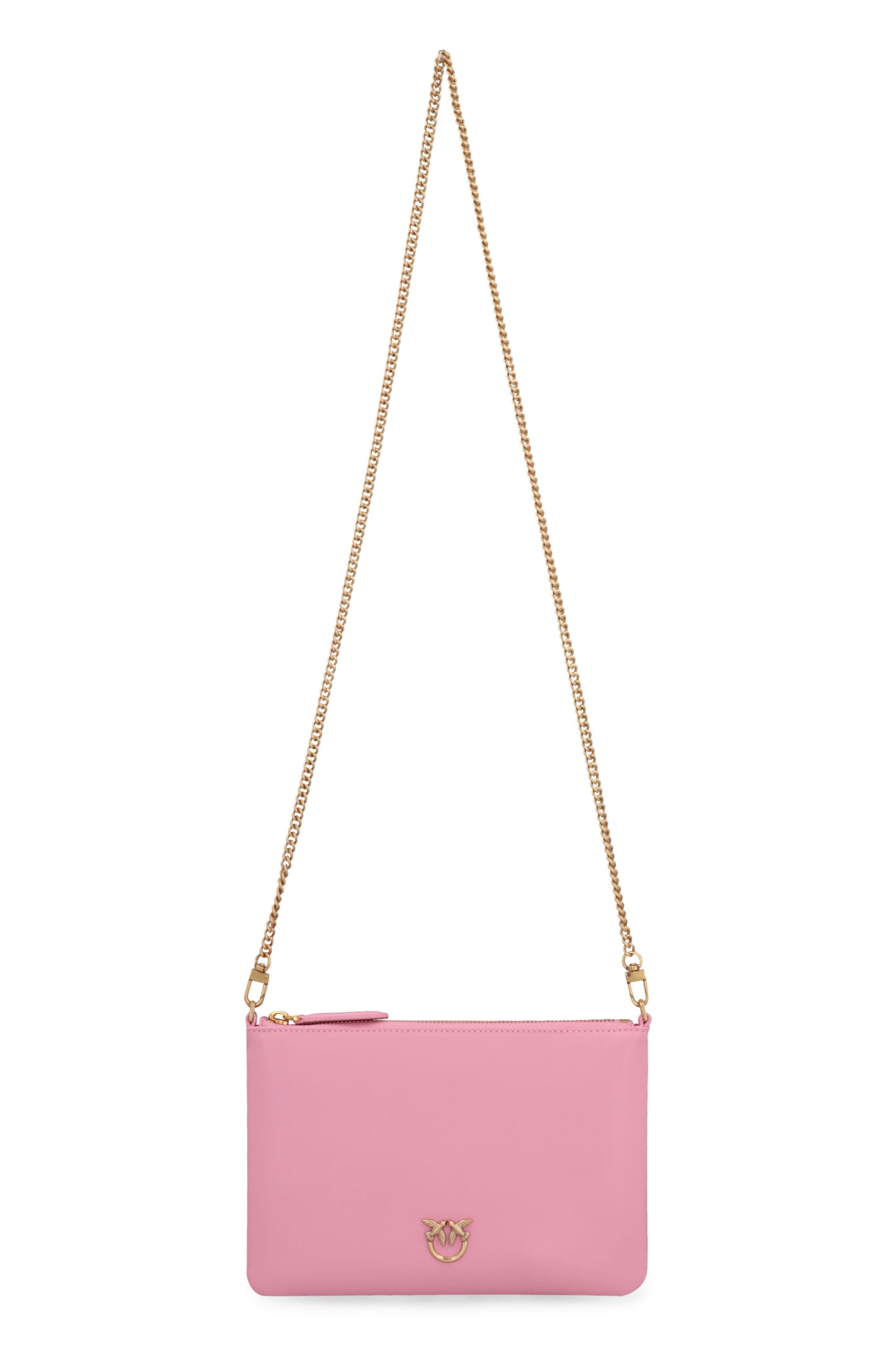 Shop Pinko Leather Crossbody Bag In Pink