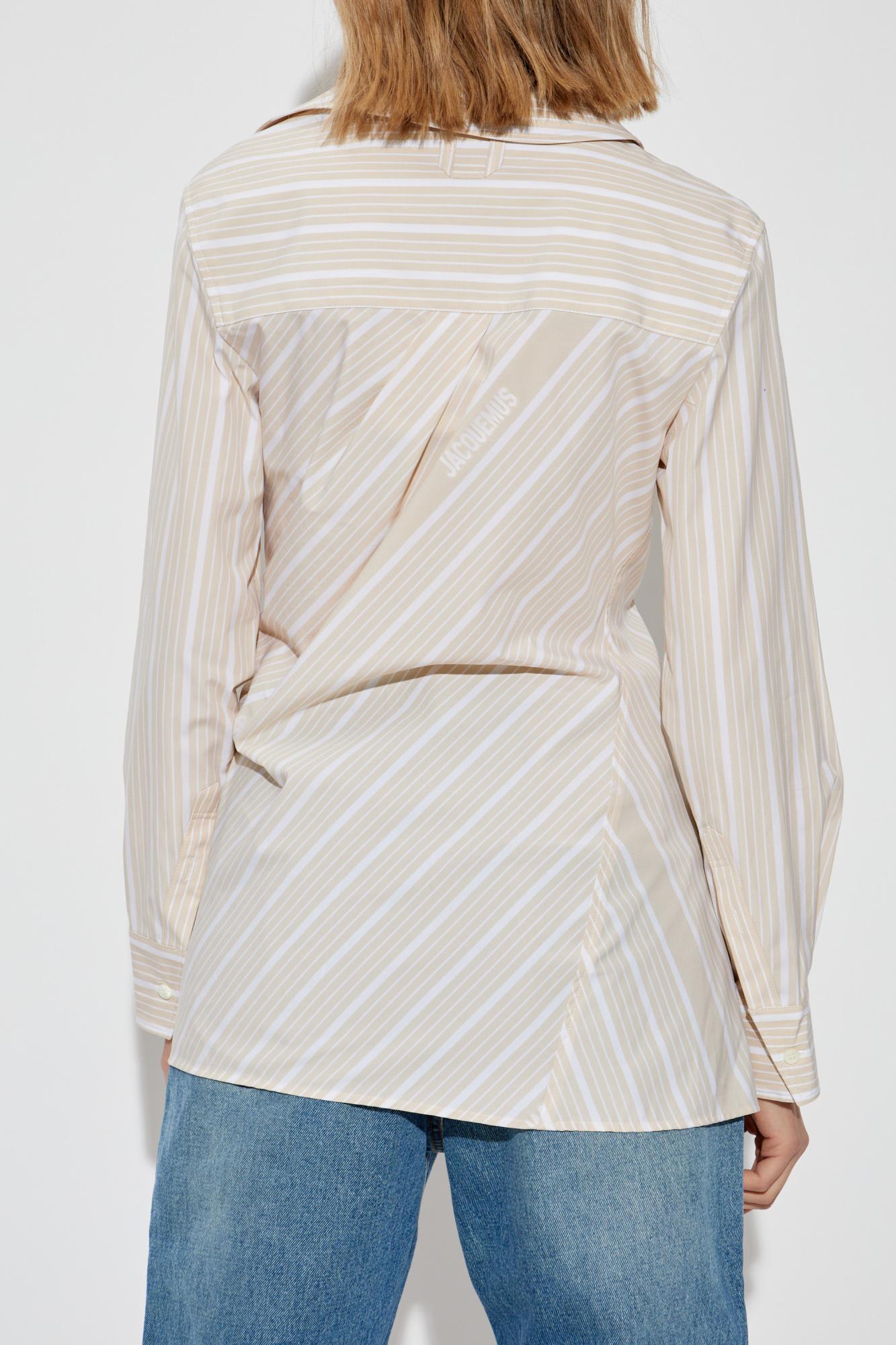 Jacquemus Pablo Striped Asymmetric Spread Collar Shirt