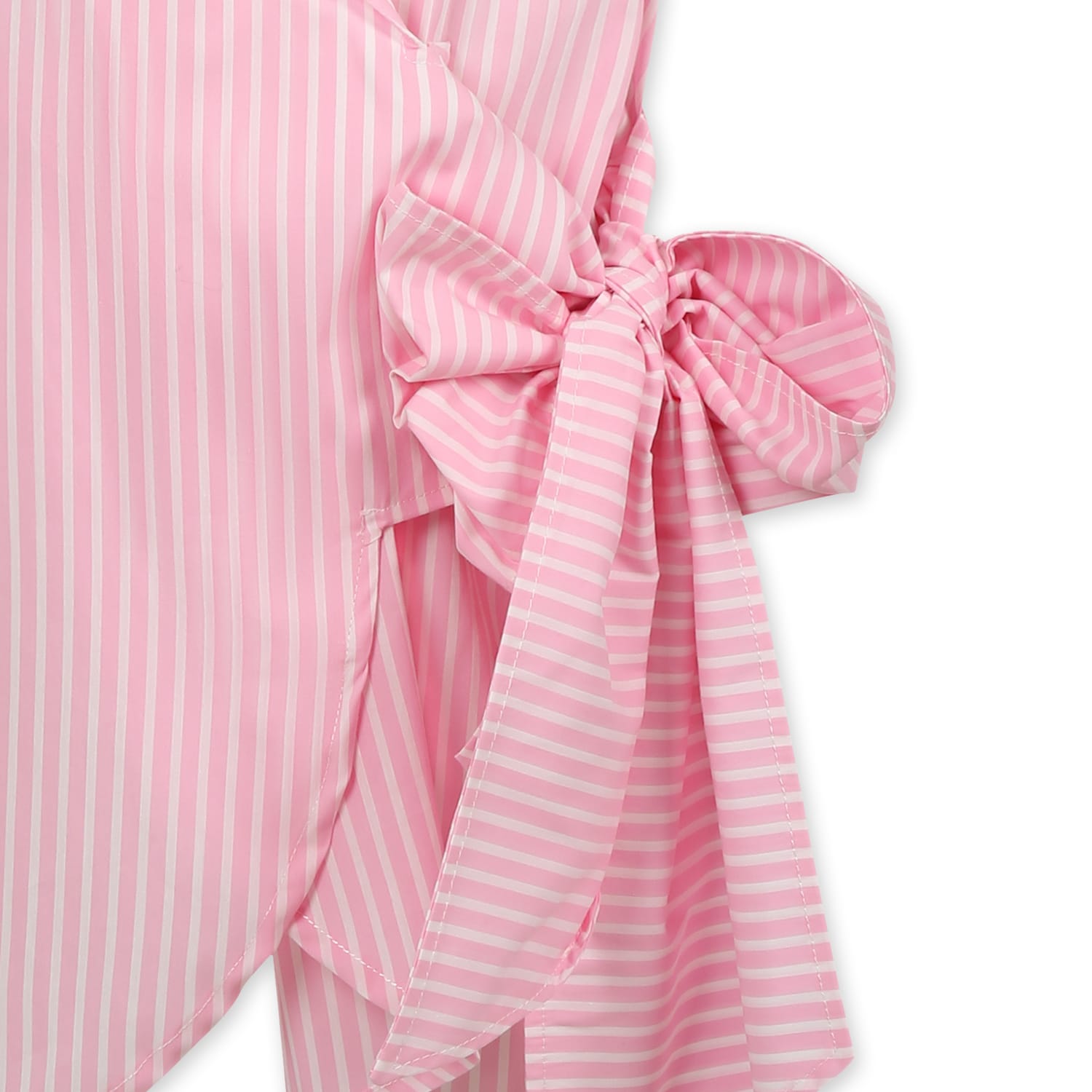 Msgm Pink Dress For Girl With Logo In Pink