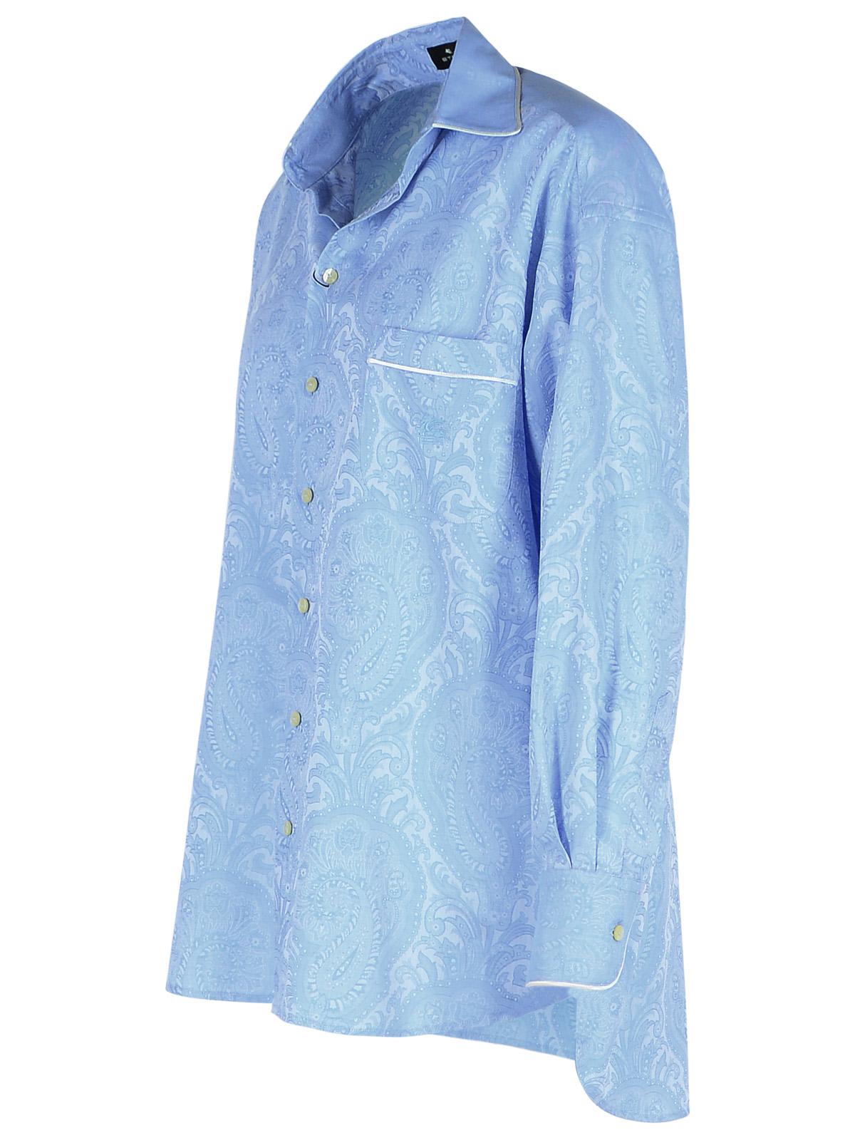 Etro Oversize-hemd Mit Pegaso In Light Blue