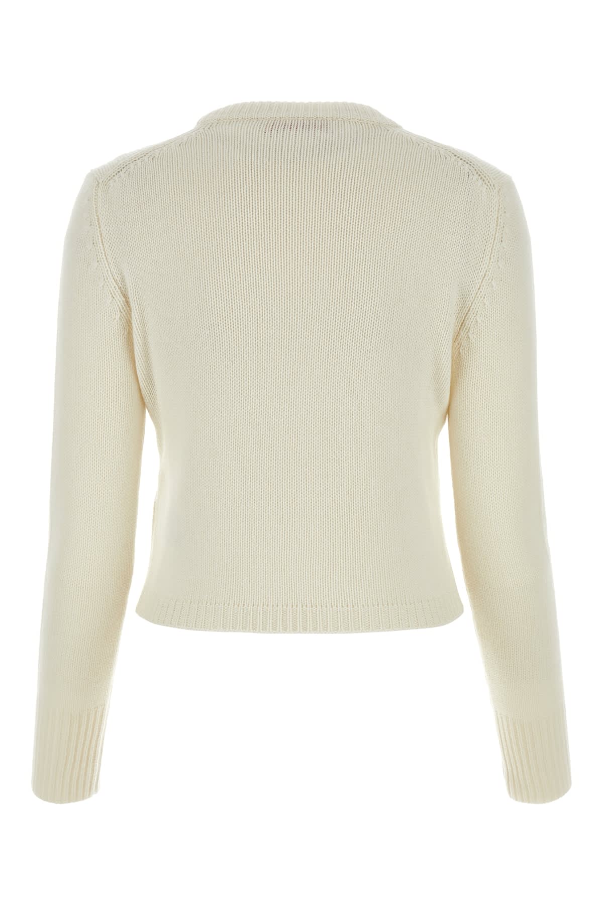 Shop Valentino Maglia Solid Knit Cas In Avorio